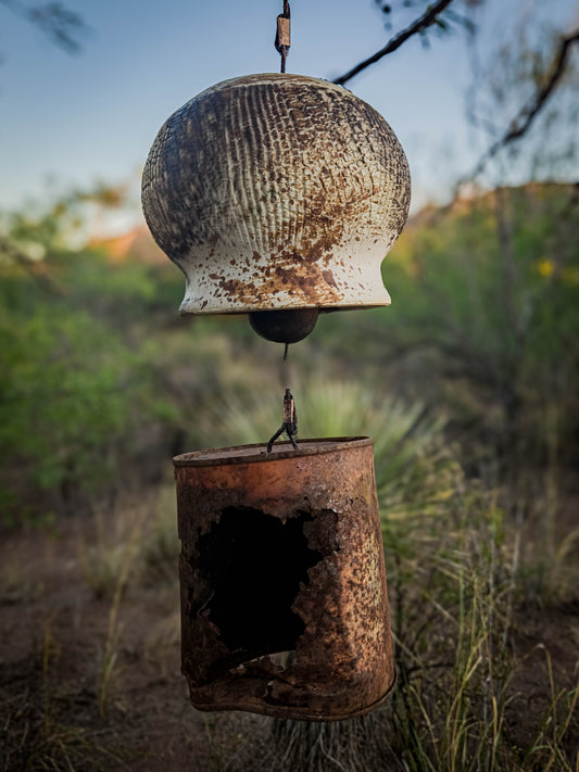 Obvara Relic Bell #2 • Paint Can by Dirt Creature Pottery