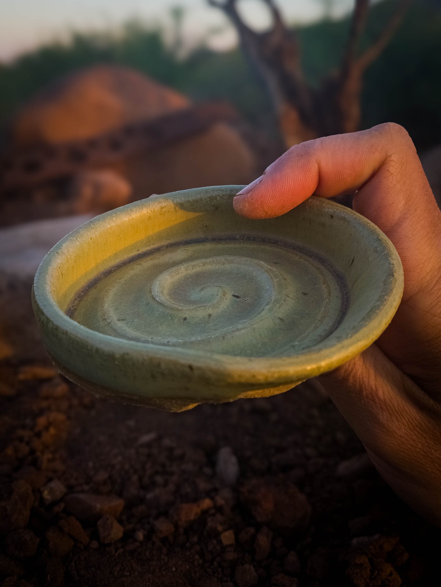 Dusty Sage Spoon Rest by Dirt Creature Pottery
