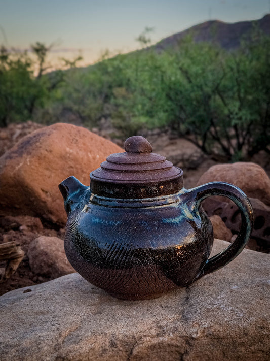 Desert Crackle Teapot #1 by Dirt Creature Pottery