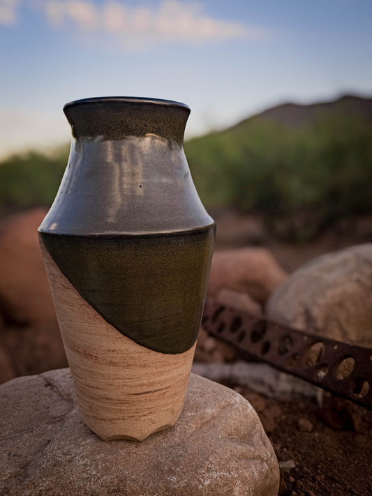 Desert Verdigris Vase #4 by Dirt Creature Pottery