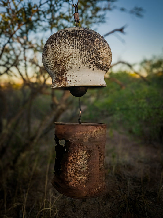 Obvara Relic Bell #2 • Paint Can by Dirt Creature Pottery