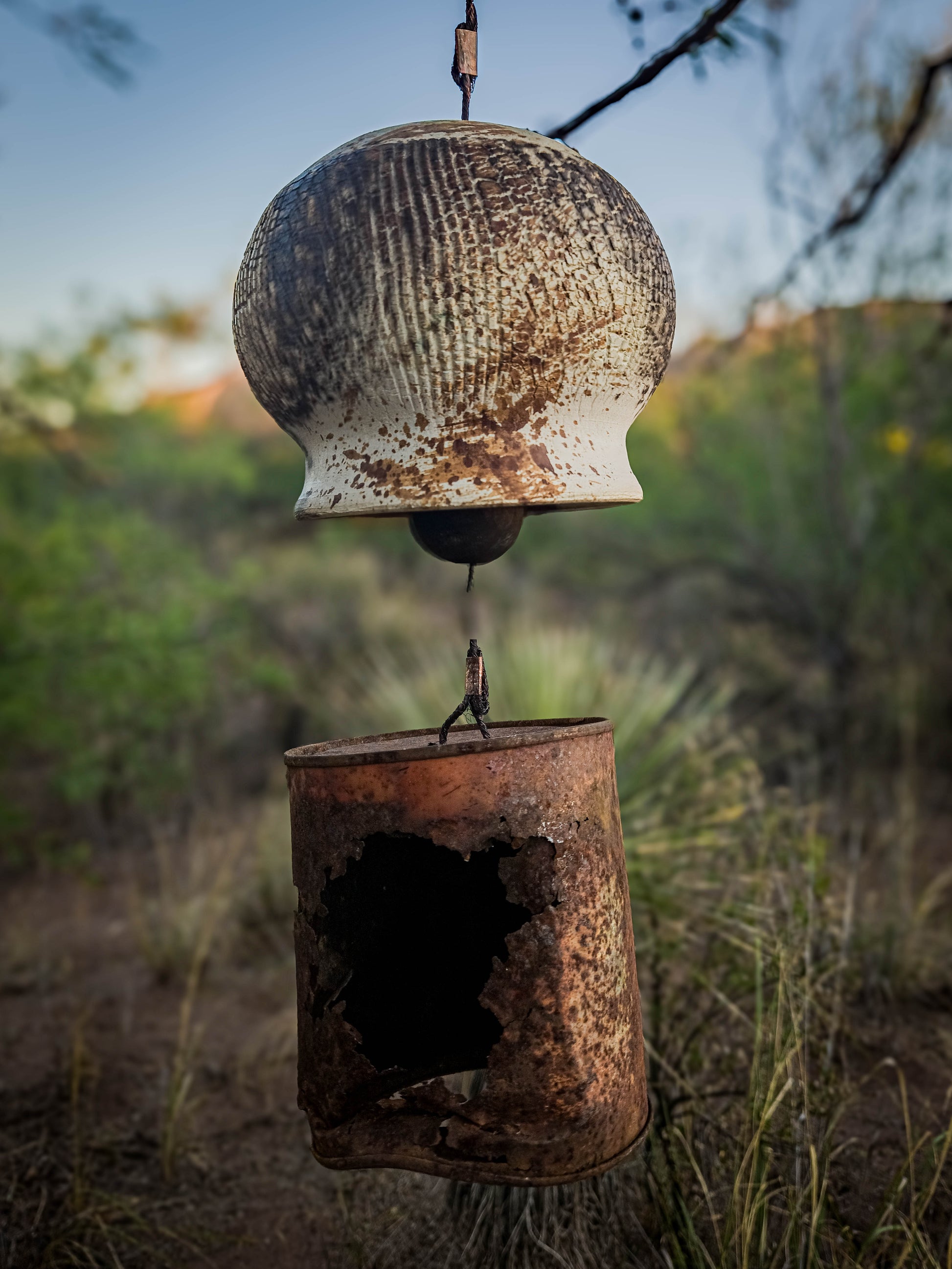 Obvara Relic Bell #2 • Paint Can by Dirt Creature Pottery