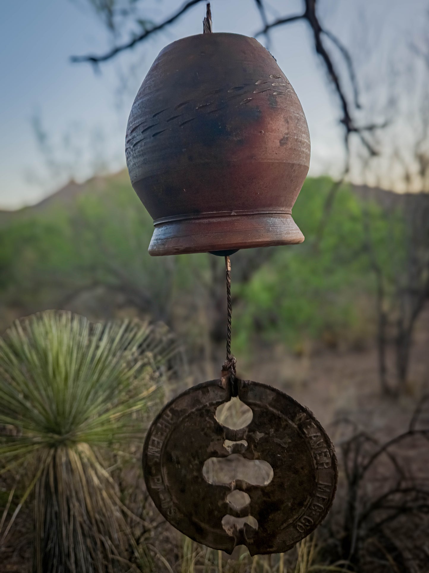 Rusty Bell #3 • Stove Damper by Dirt Creature Pottery