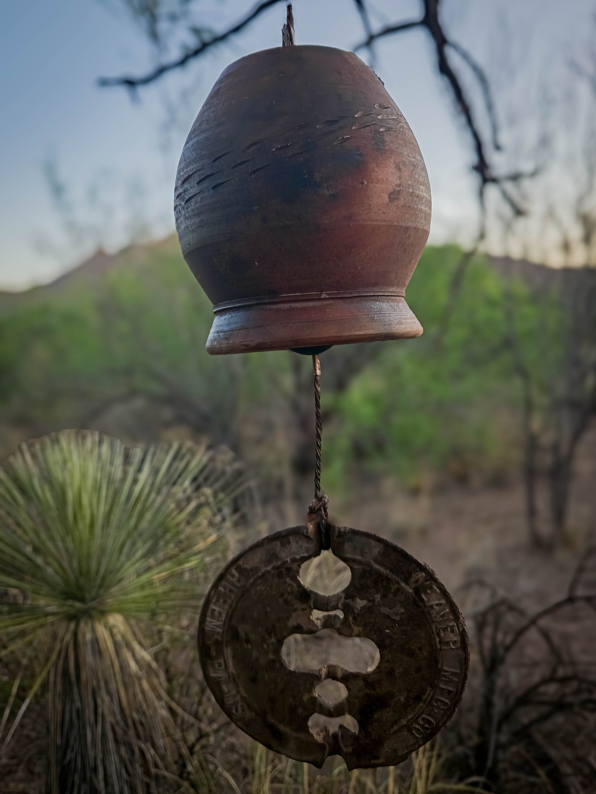 Rusty Bell #3 • Stove Damper by Dirt Creature Pottery