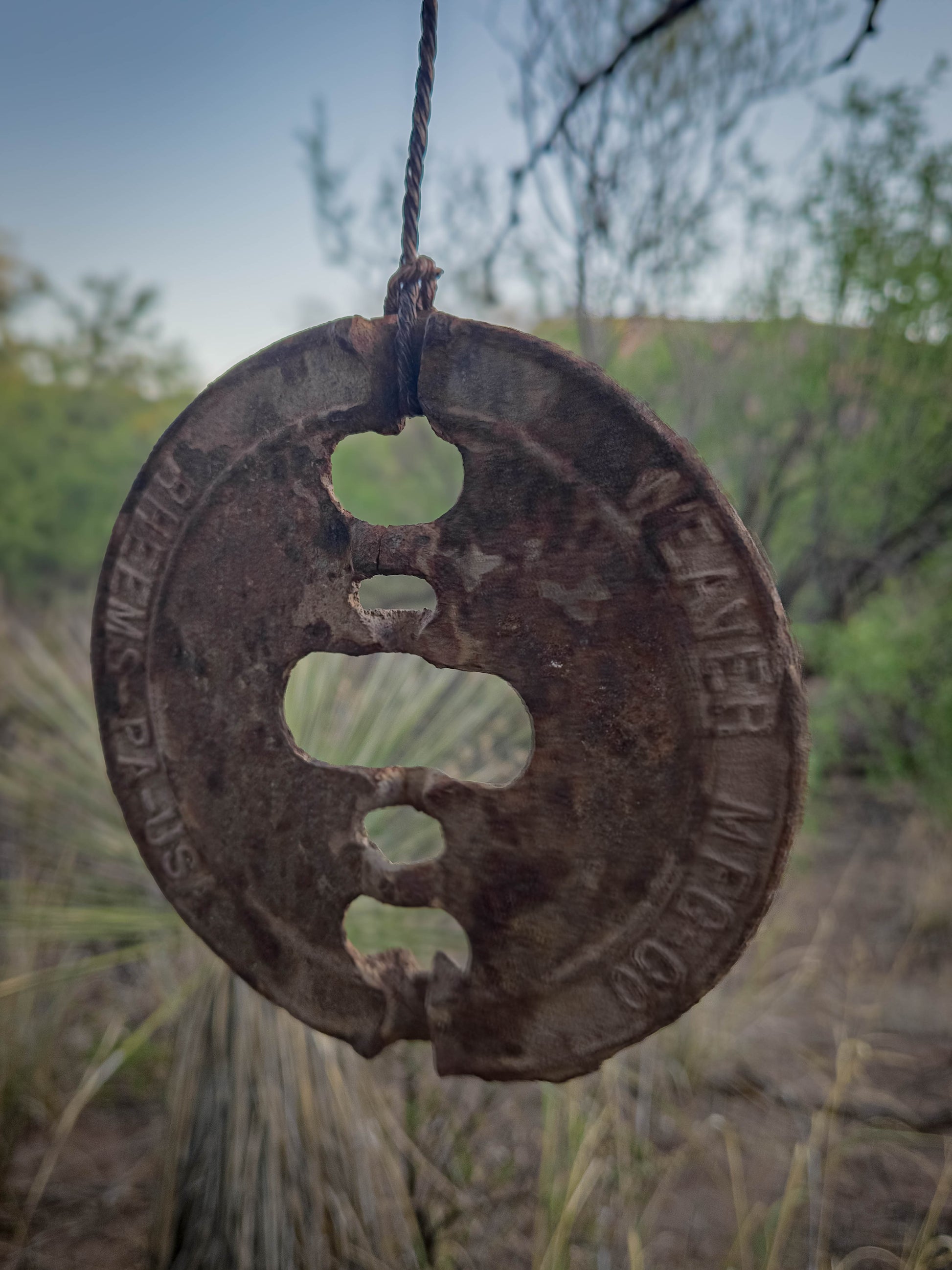 Rusty Bell #3 • Stove Damper by Dirt Creature Pottery