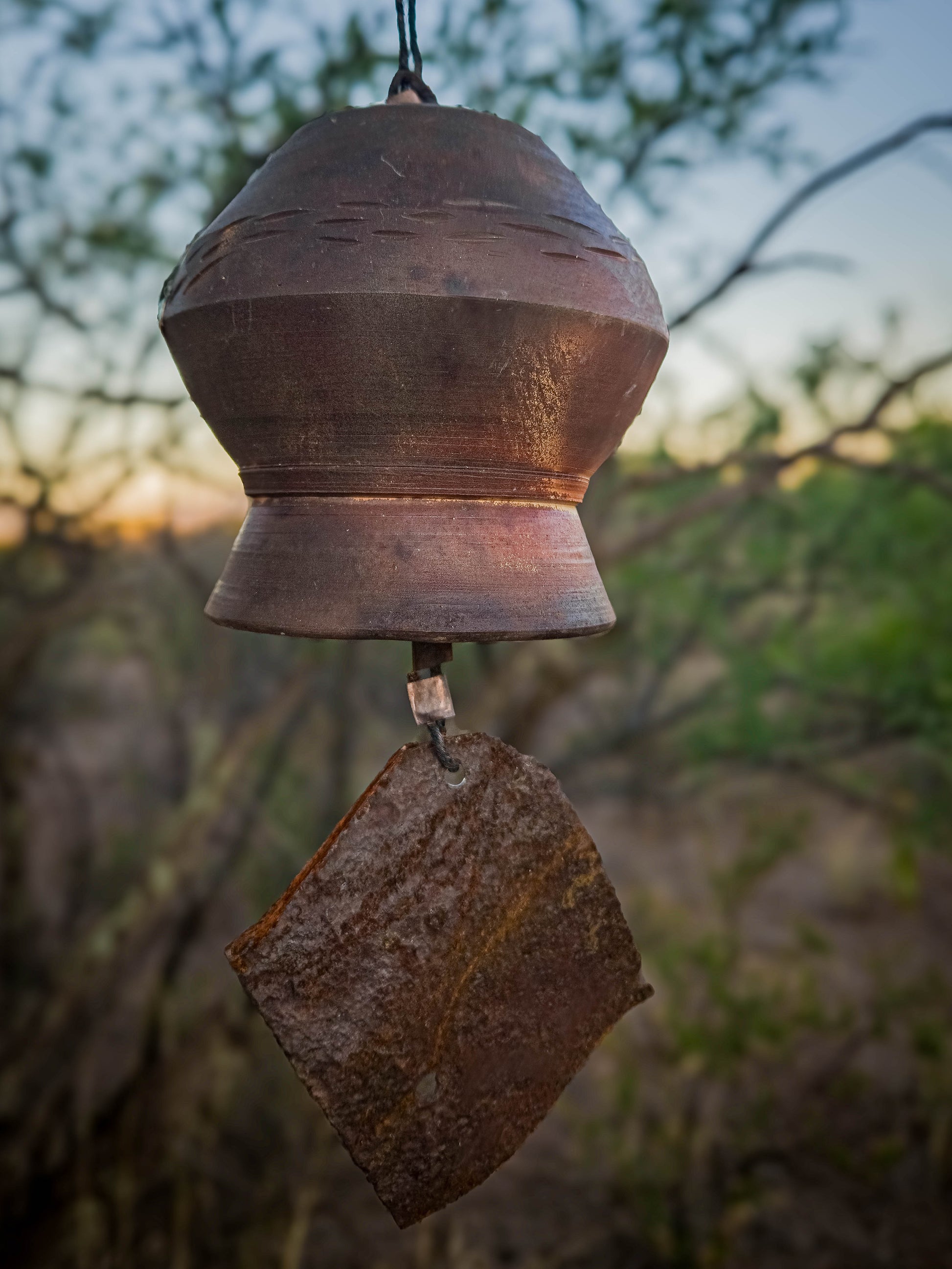 Rusty Bell #6 • Machine Steel by Dirt Creature Pottery