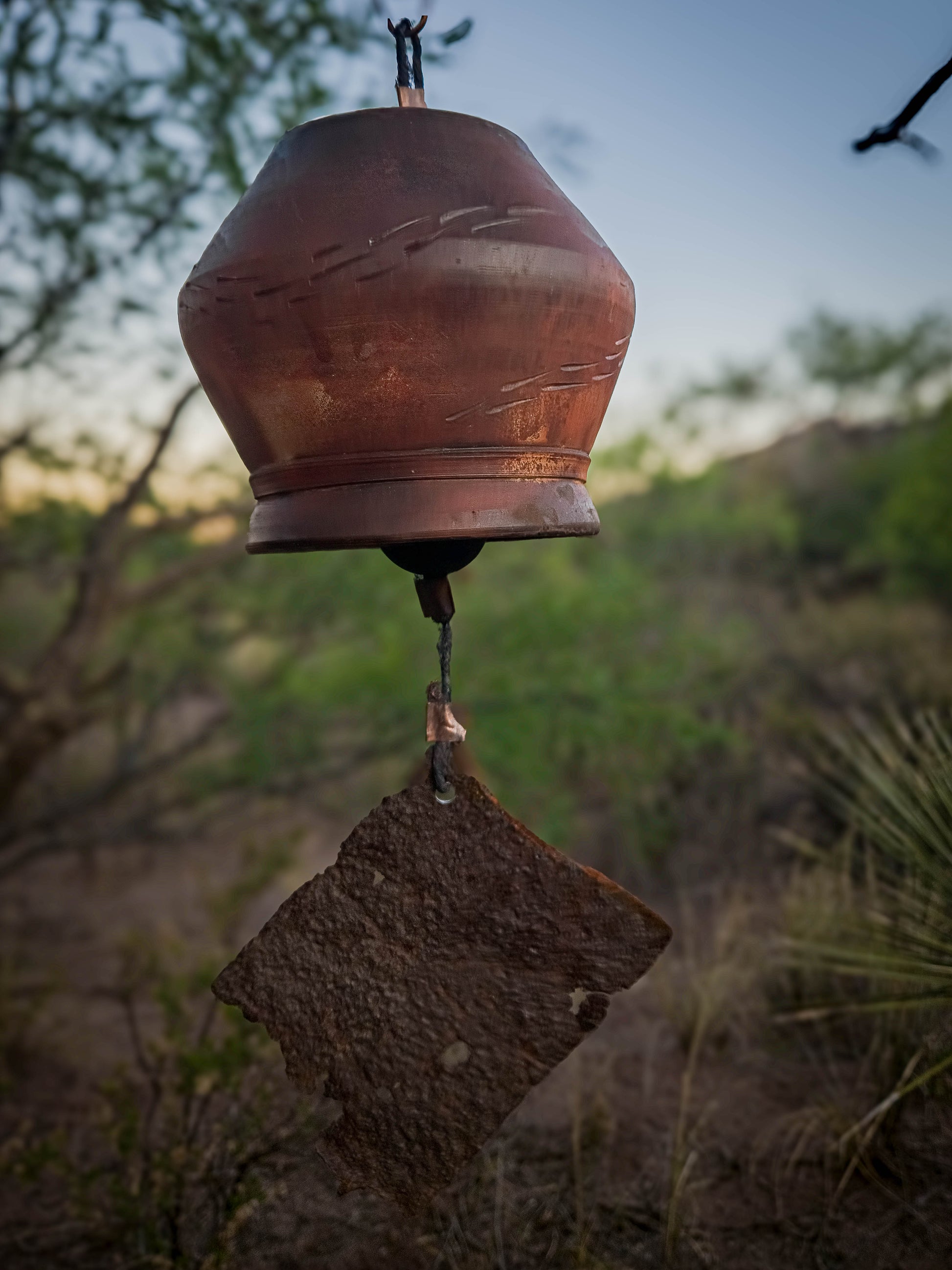 Rusty Bell #5 • Machine Steel by Dirt Creature Pottery