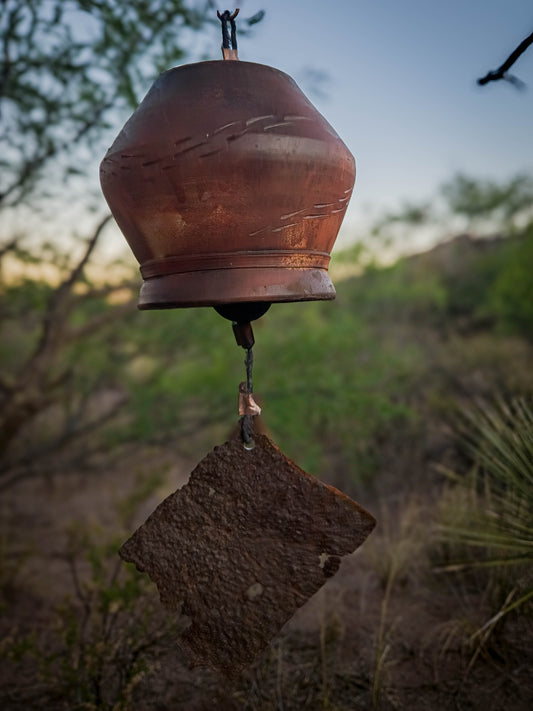 Rusty Bell #5 • Machine Steel by Dirt Creature Pottery