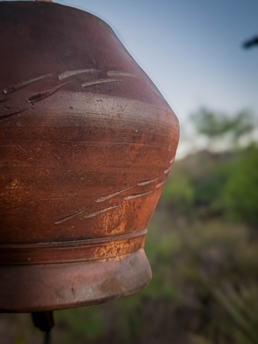 Rusty Bell #5 • Machine Steel by Dirt Creature Pottery