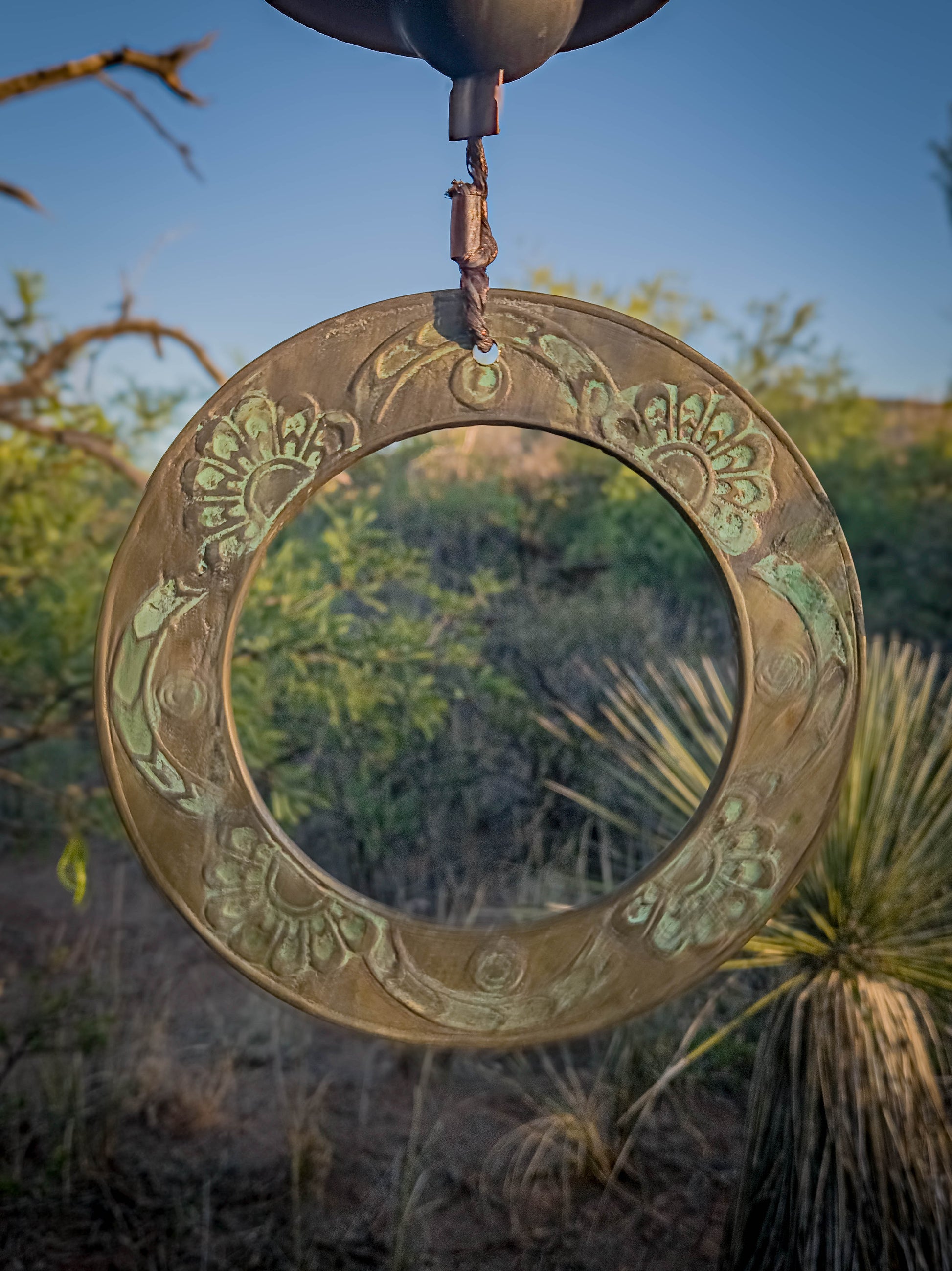Wood Fire Relic Bell #3 • Brass Ring by Dirt Creature Pottery