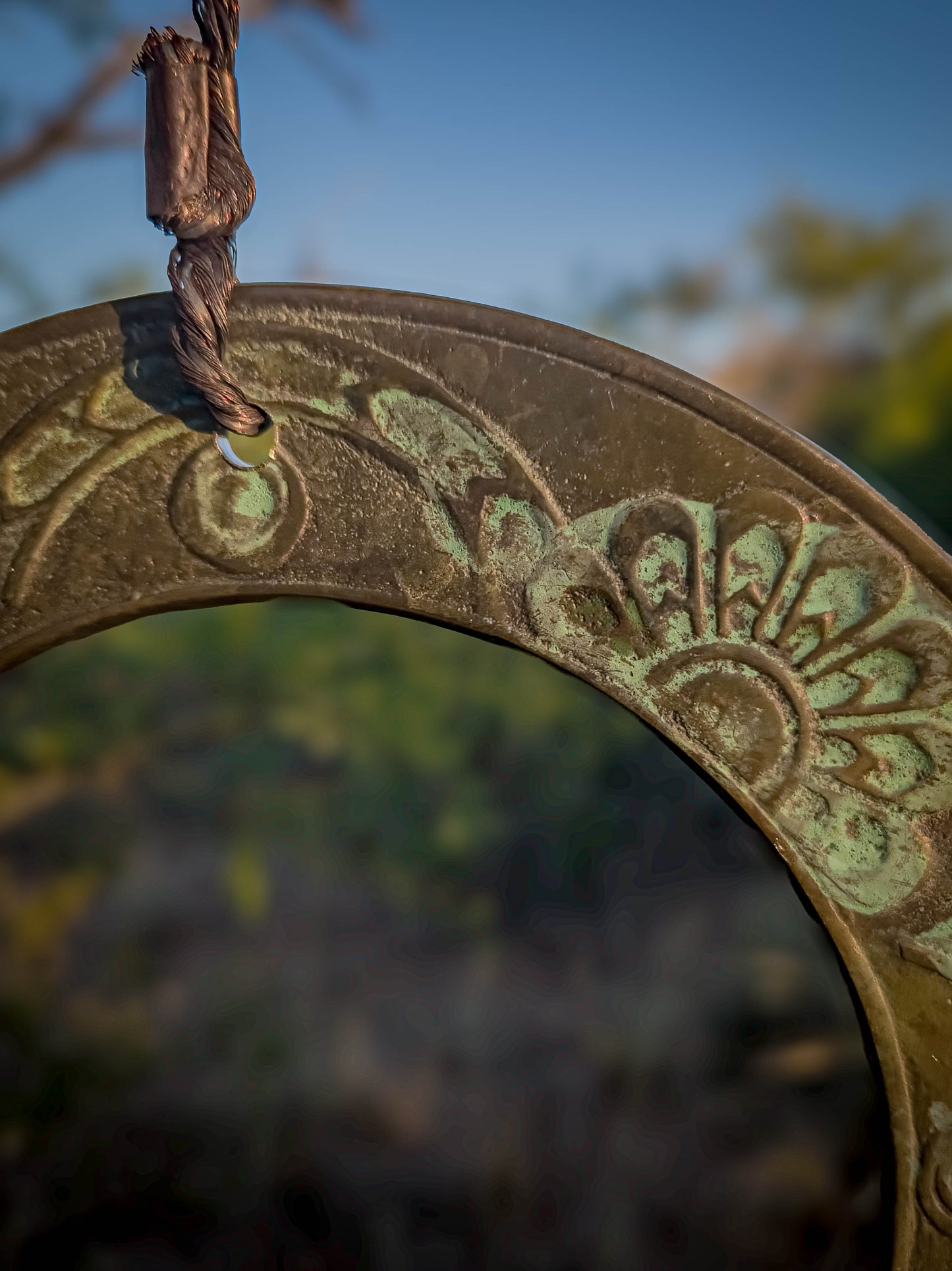 Wood Fire Relic Bell #3 • Brass Ring by Dirt Creature Pottery