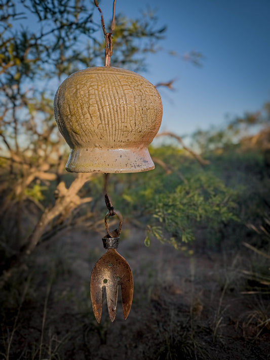 Wood Fire Relic Bell #1 • Fork by Dirt Creature Pottery
