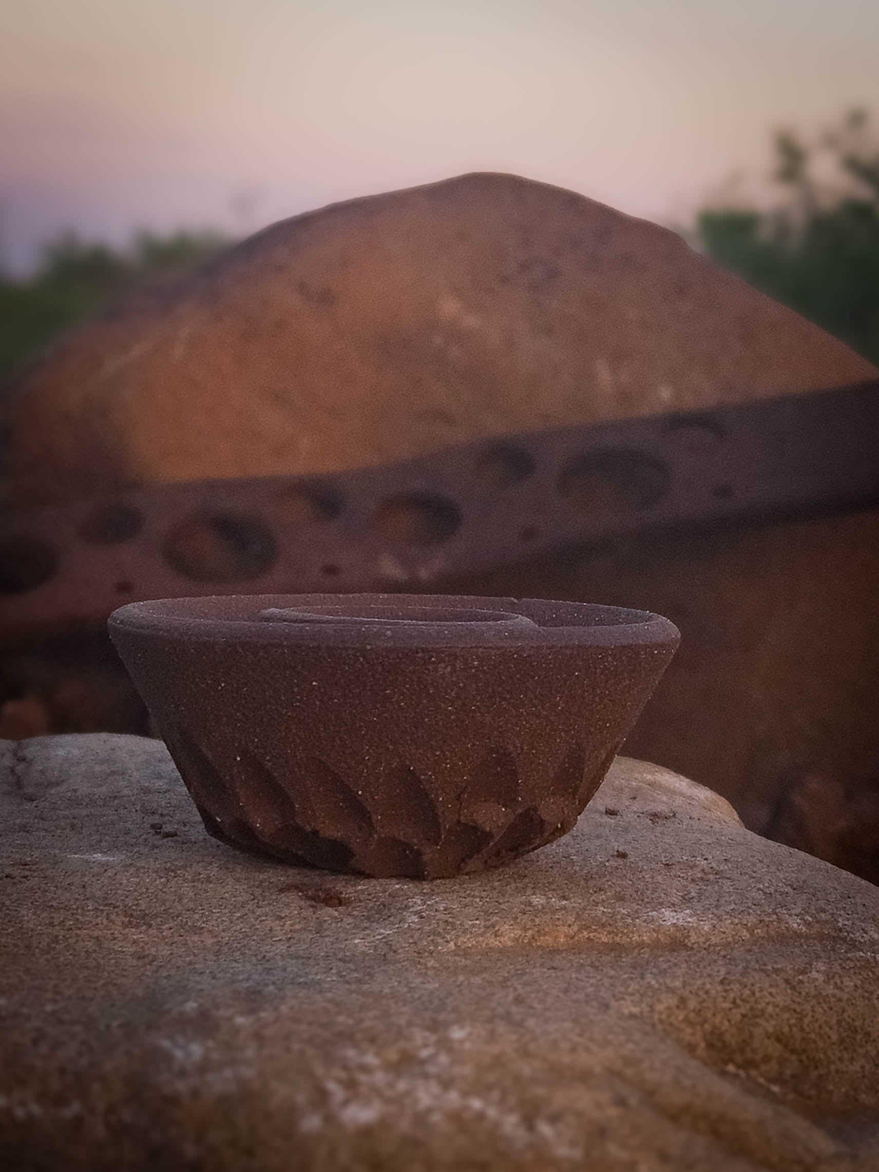 Stone Candle Holder by Dirt Creature Pottery
