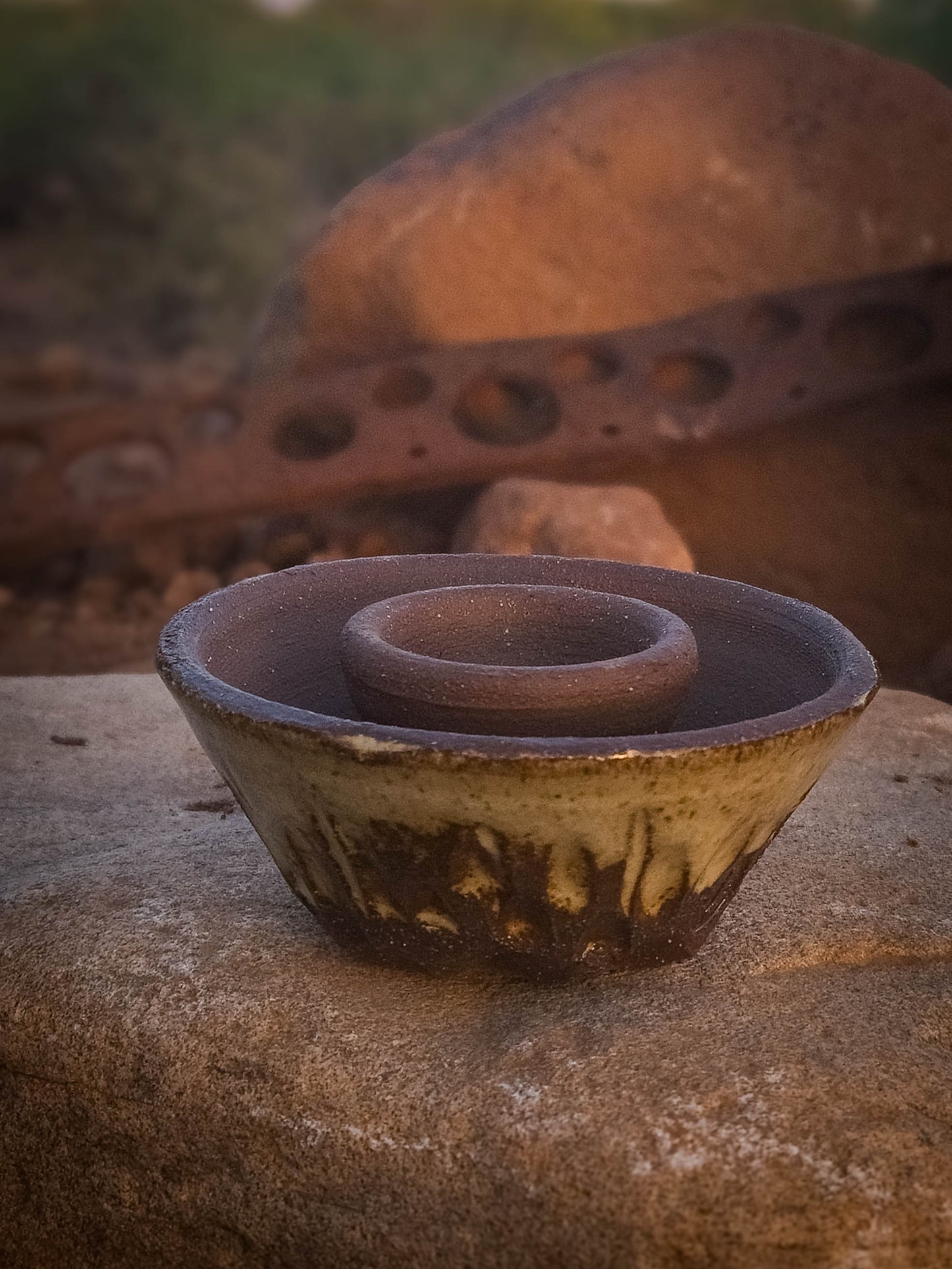 Sacaton Candle Holder by Dirt Creature Pottery