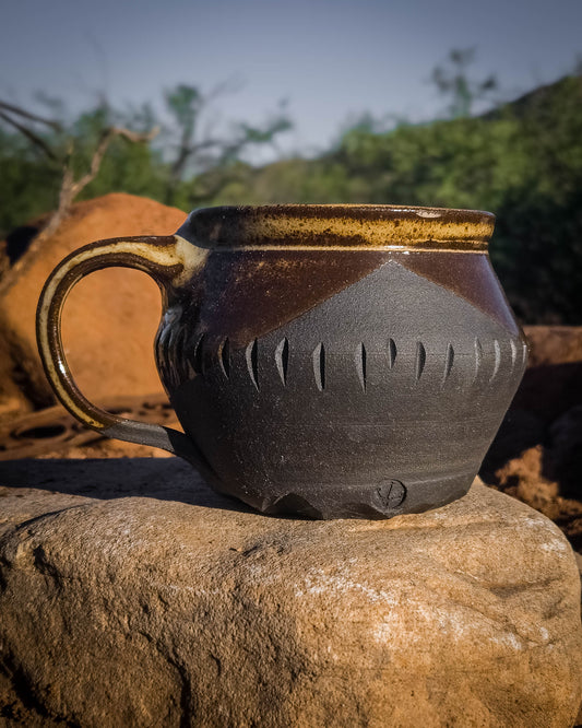 Meditation Mug • Charcoal Black by Dirt Creature Pottery