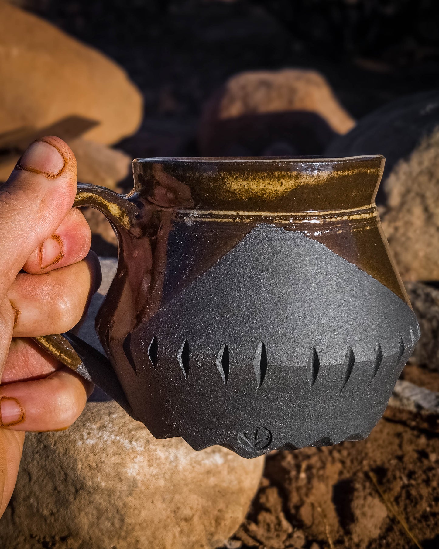 Meditation Mug • Charcoal Black by Dirt Creature Pottery