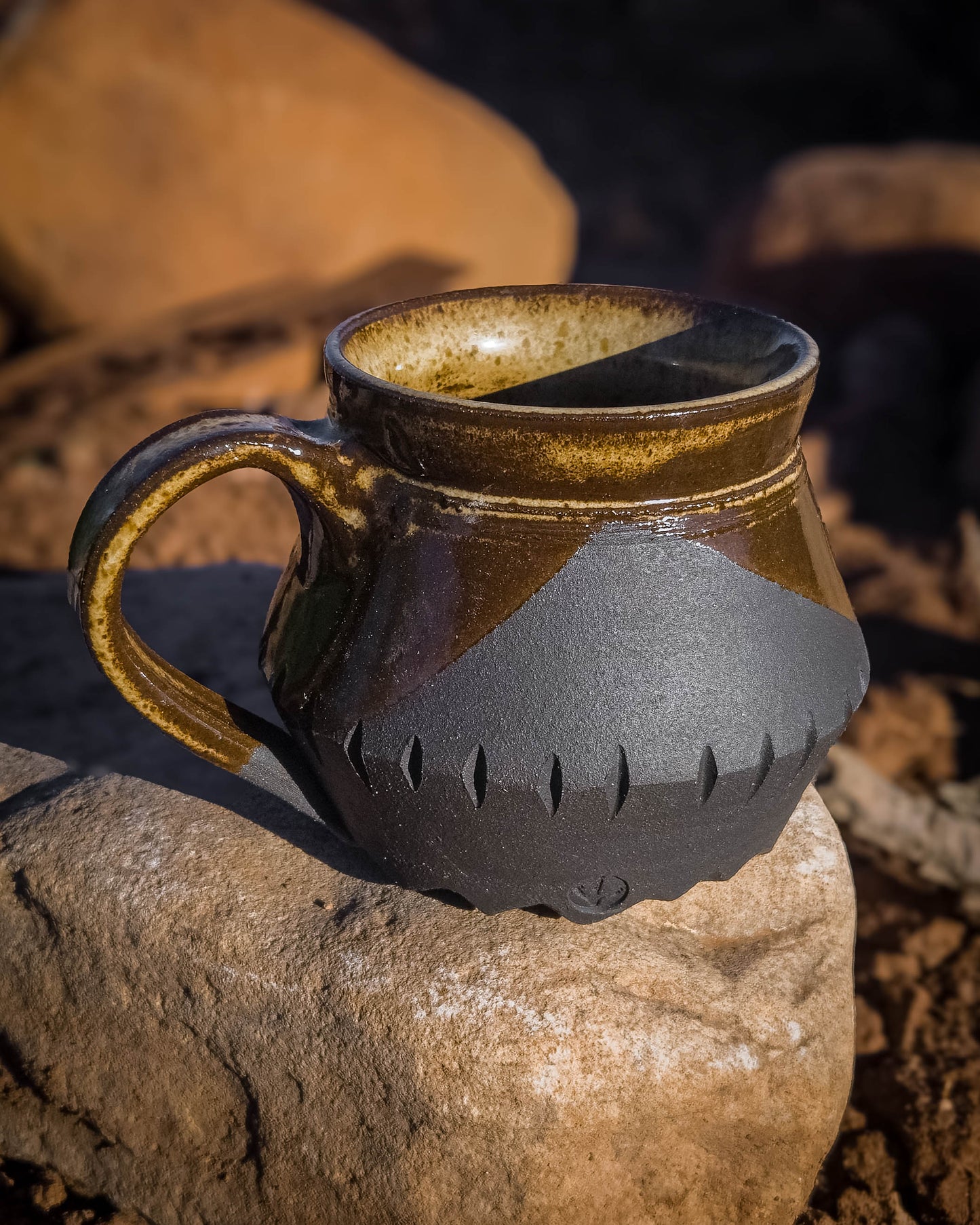 Meditation Mug • Charcoal Black by Dirt Creature Pottery