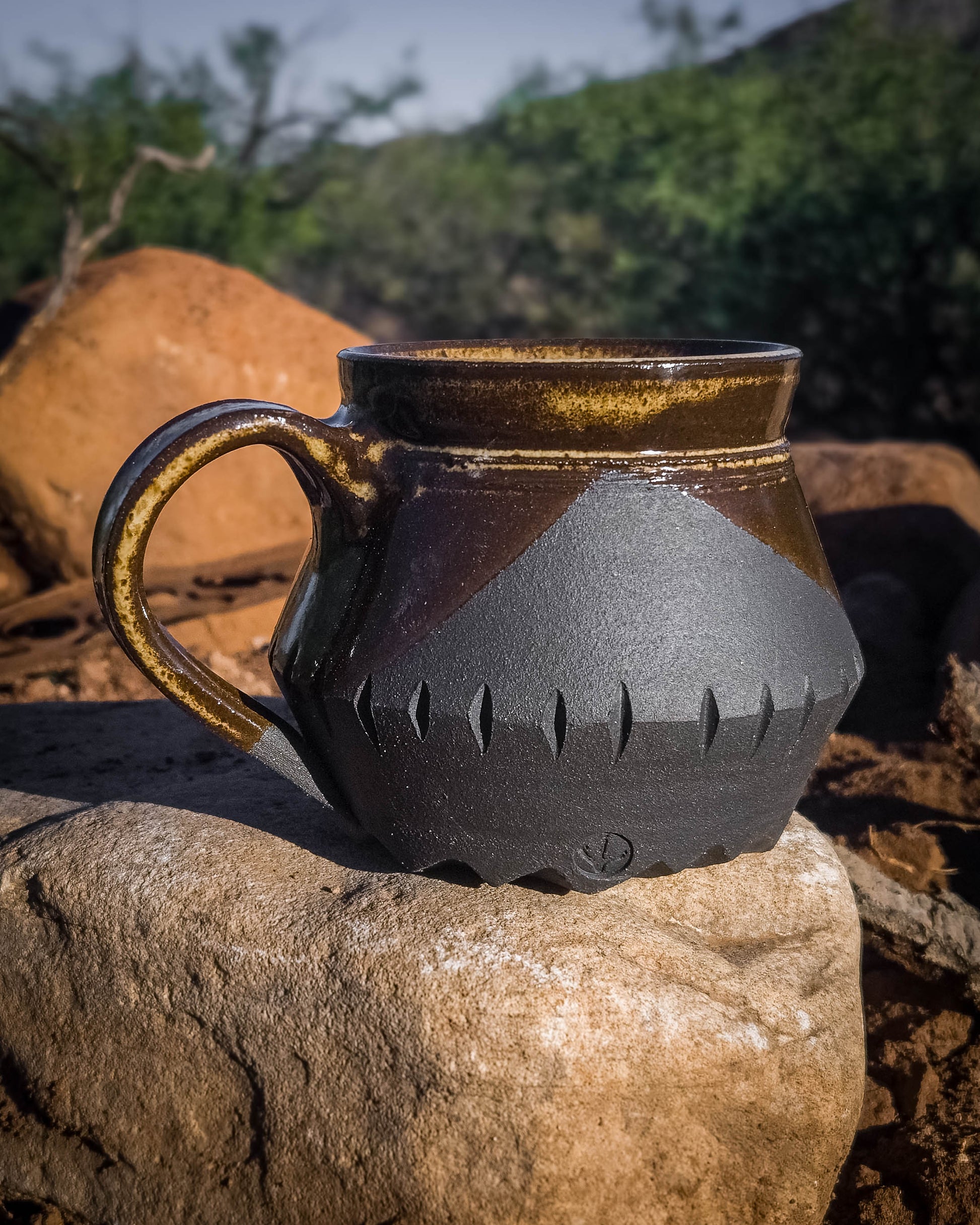 Meditation Mug • Charcoal Black by Dirt Creature Pottery