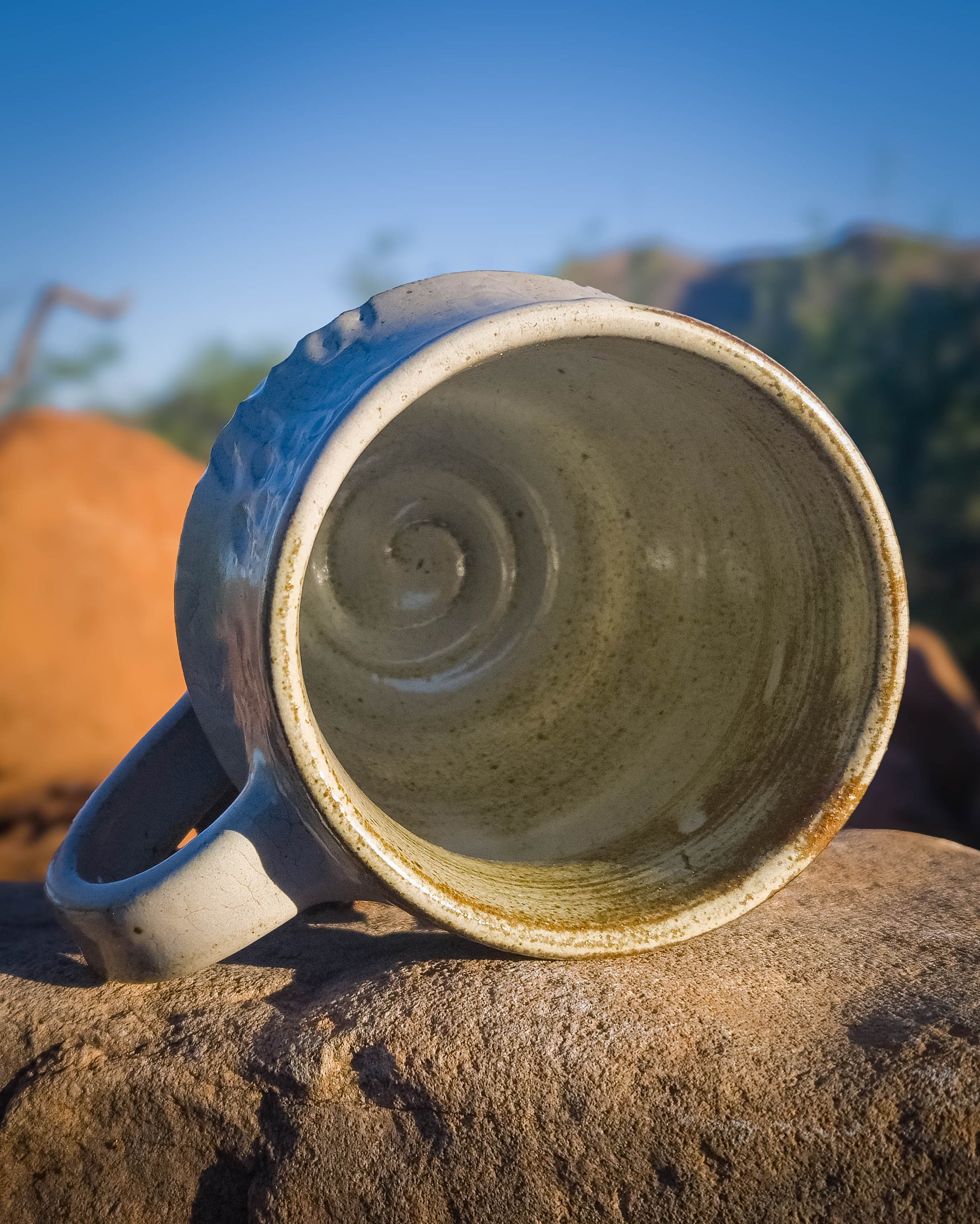 Antiqued Prickly Pear Mug by Dirt Creature Pottery