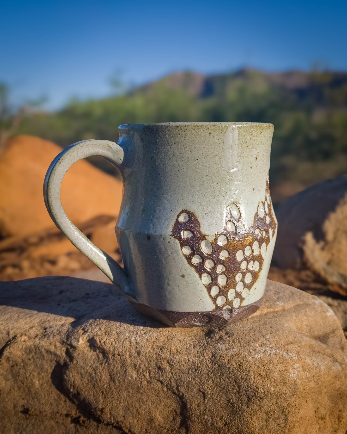 Two-Tone Prickly Pear Mug by Dirt Creature Pottery