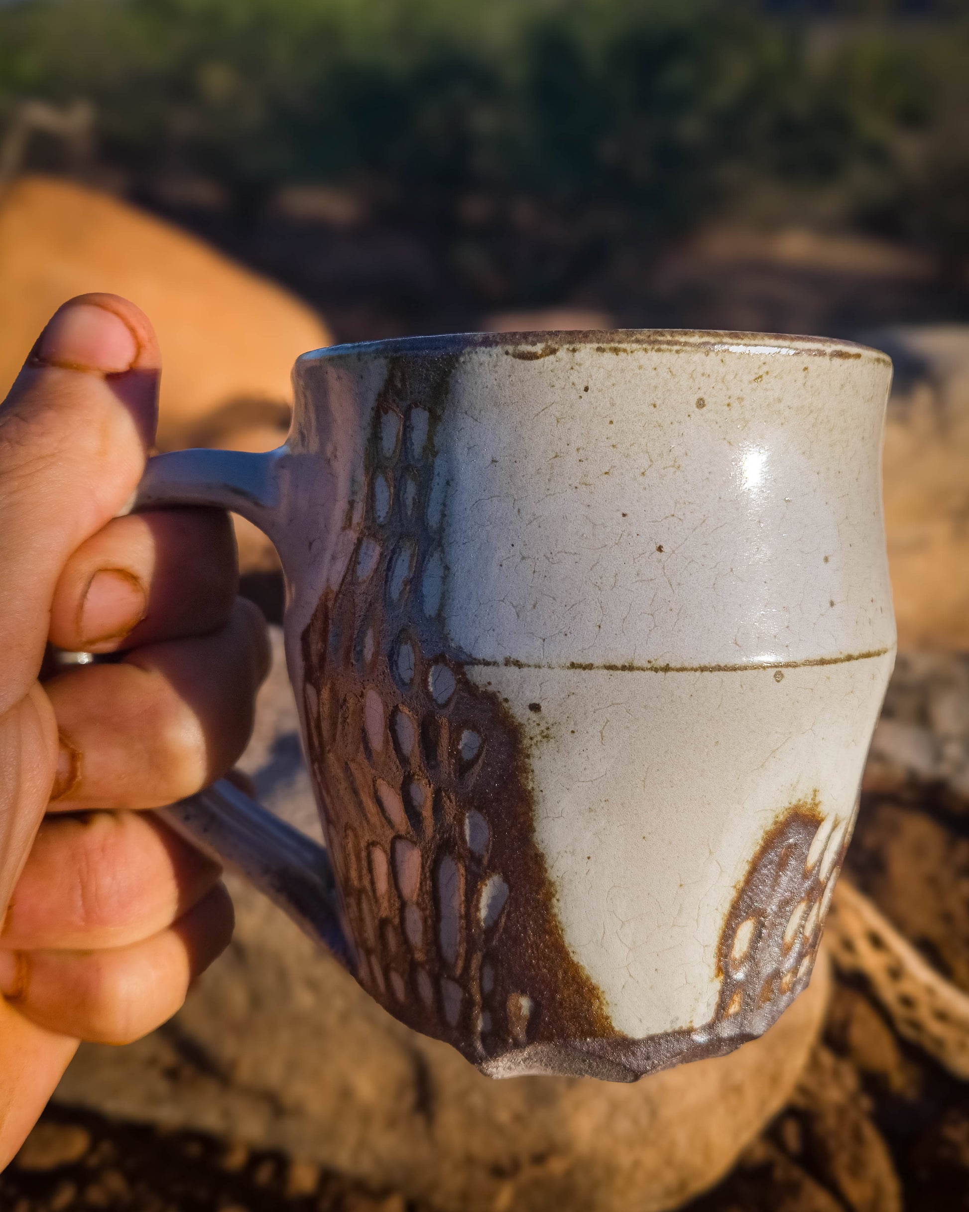 Two-Tone Prickly Pear Mug by Dirt Creature Pottery
