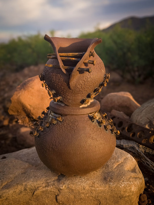 Rust Becoming • Steel Lace by Dirt Creature Pottery