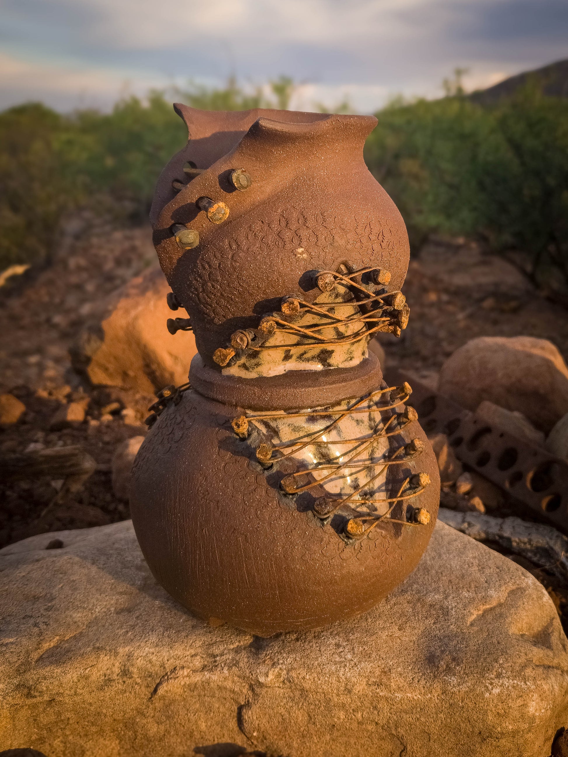 Rust Becoming • Steel Lace by Dirt Creature Pottery