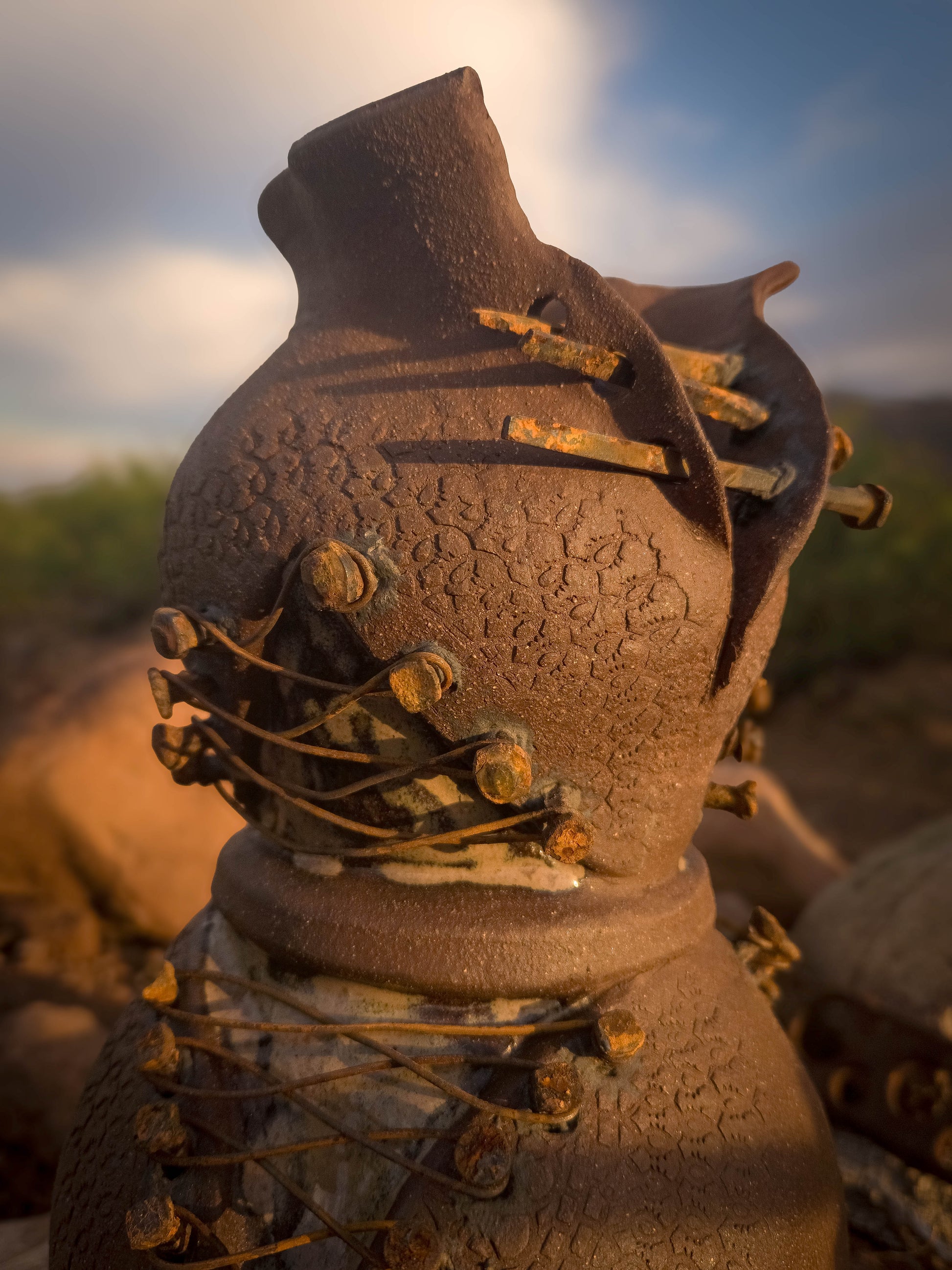 Rust Becoming • Steel Lace by Dirt Creature Pottery