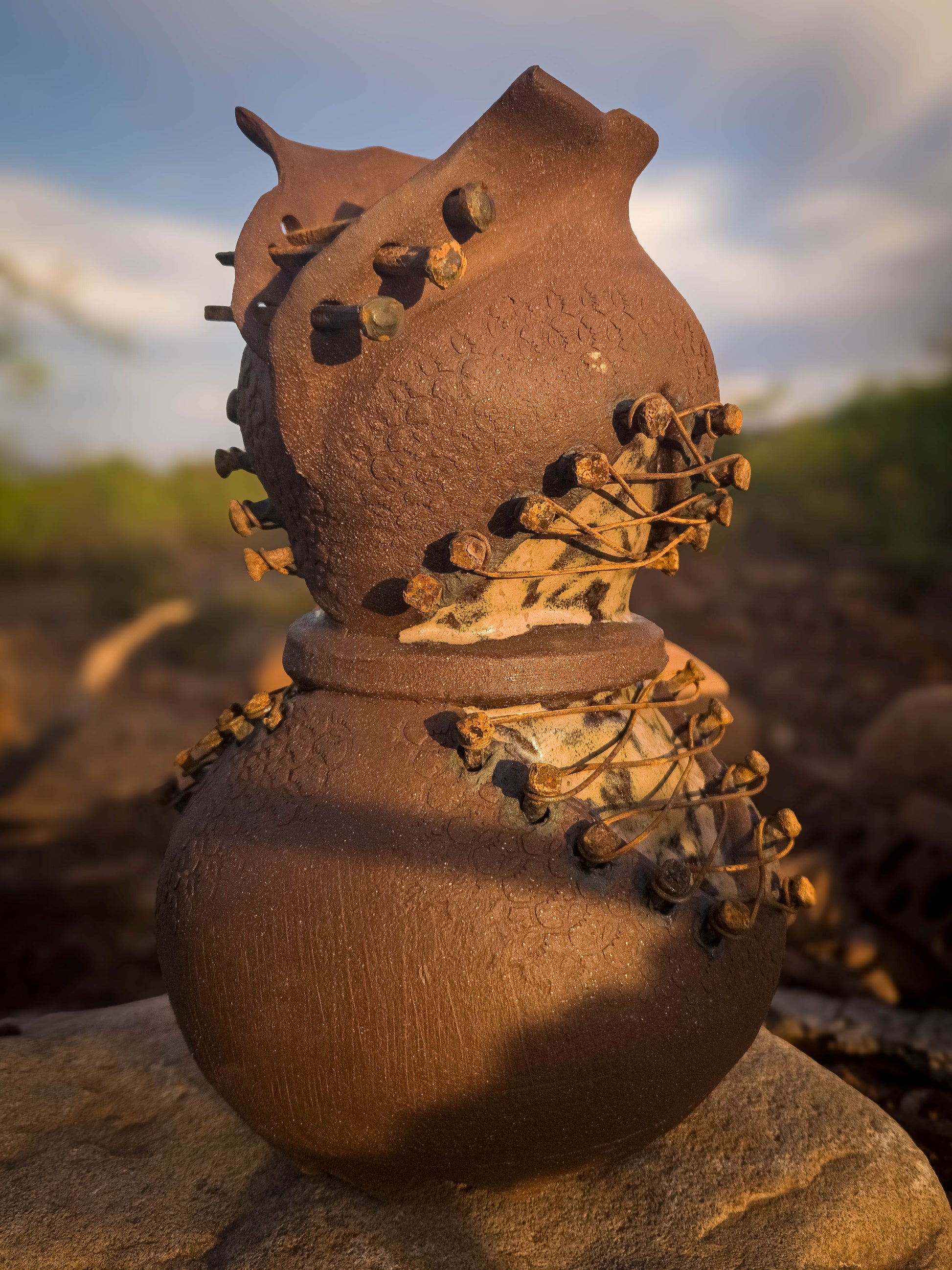Rust Becoming • Steel Lace by Dirt Creature Pottery