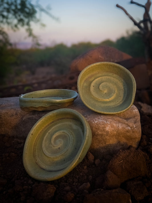 Dusty Sage Spoon Rest by Dirt Creature Pottery