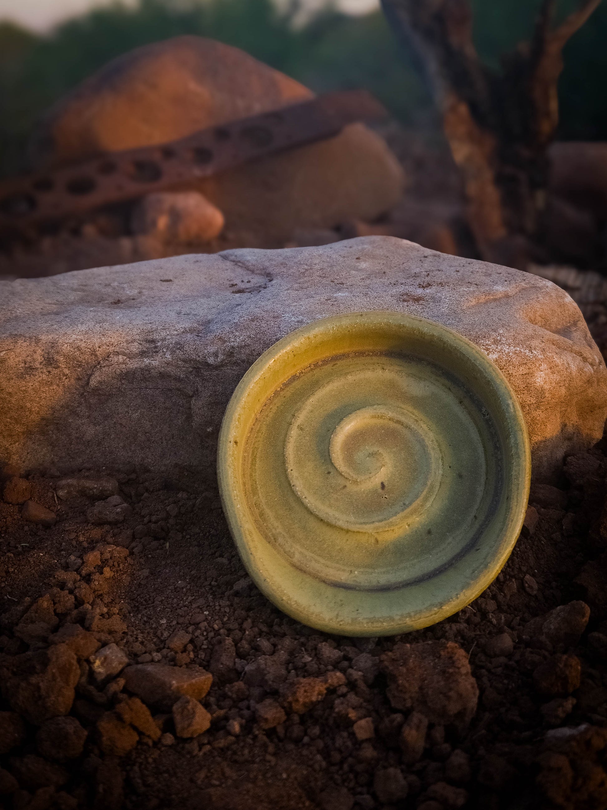 Dusty Sage Spoon Rest by Dirt Creature Pottery
