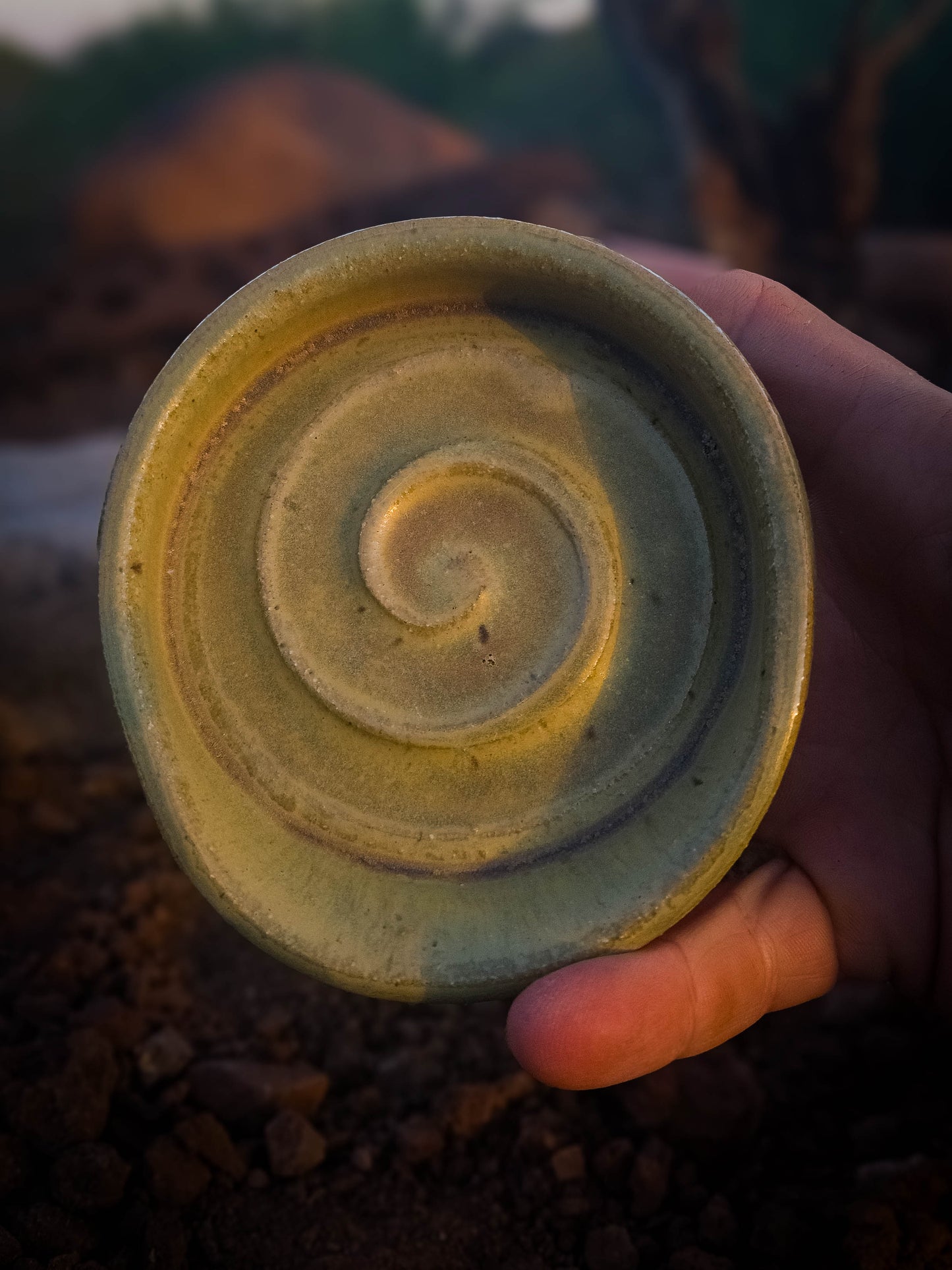 Dusty Sage Spoon Rest by Dirt Creature Pottery
