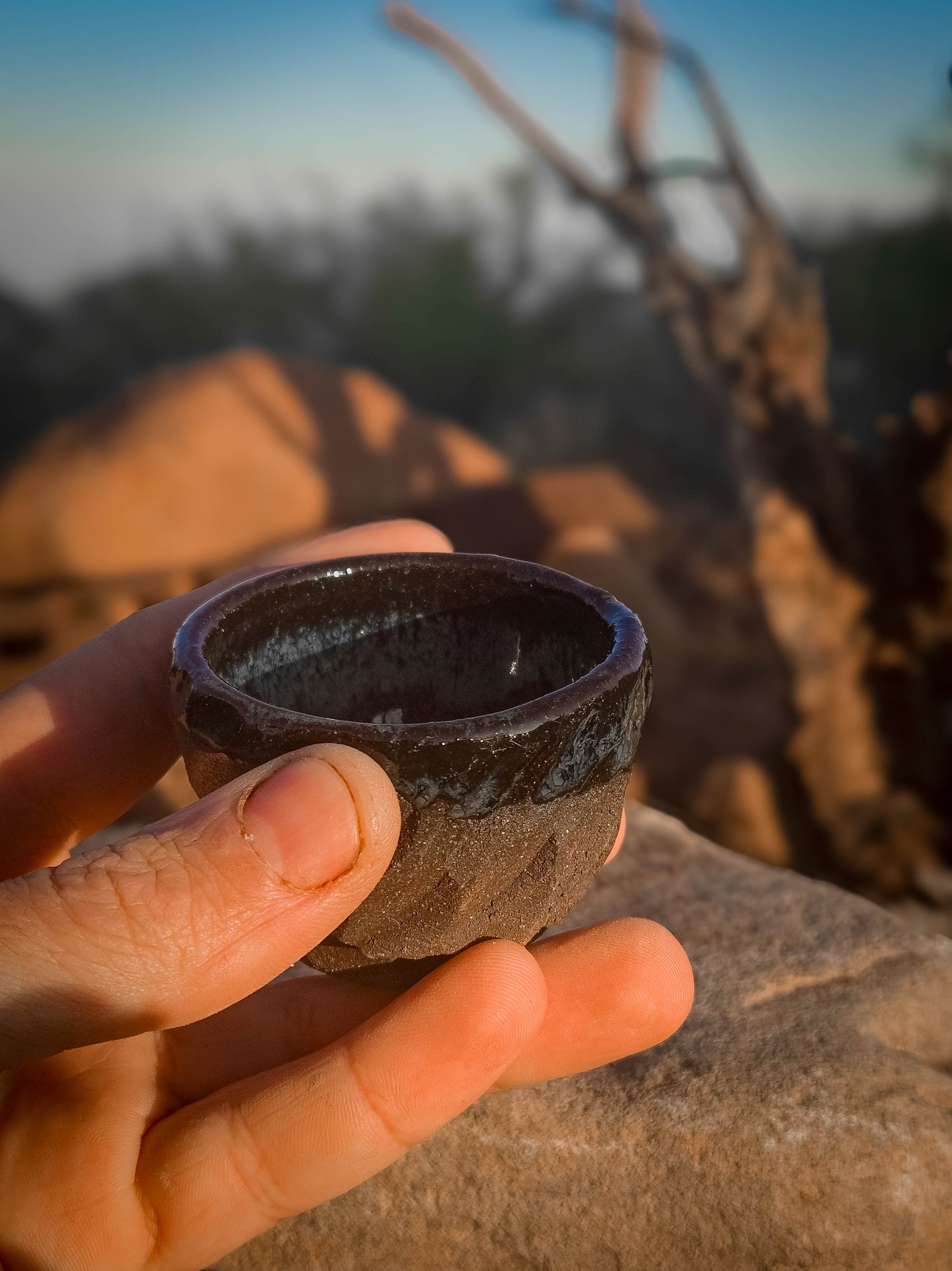 Night Sky Tea Cup (Set of 2) by Dirt Creature Pottery