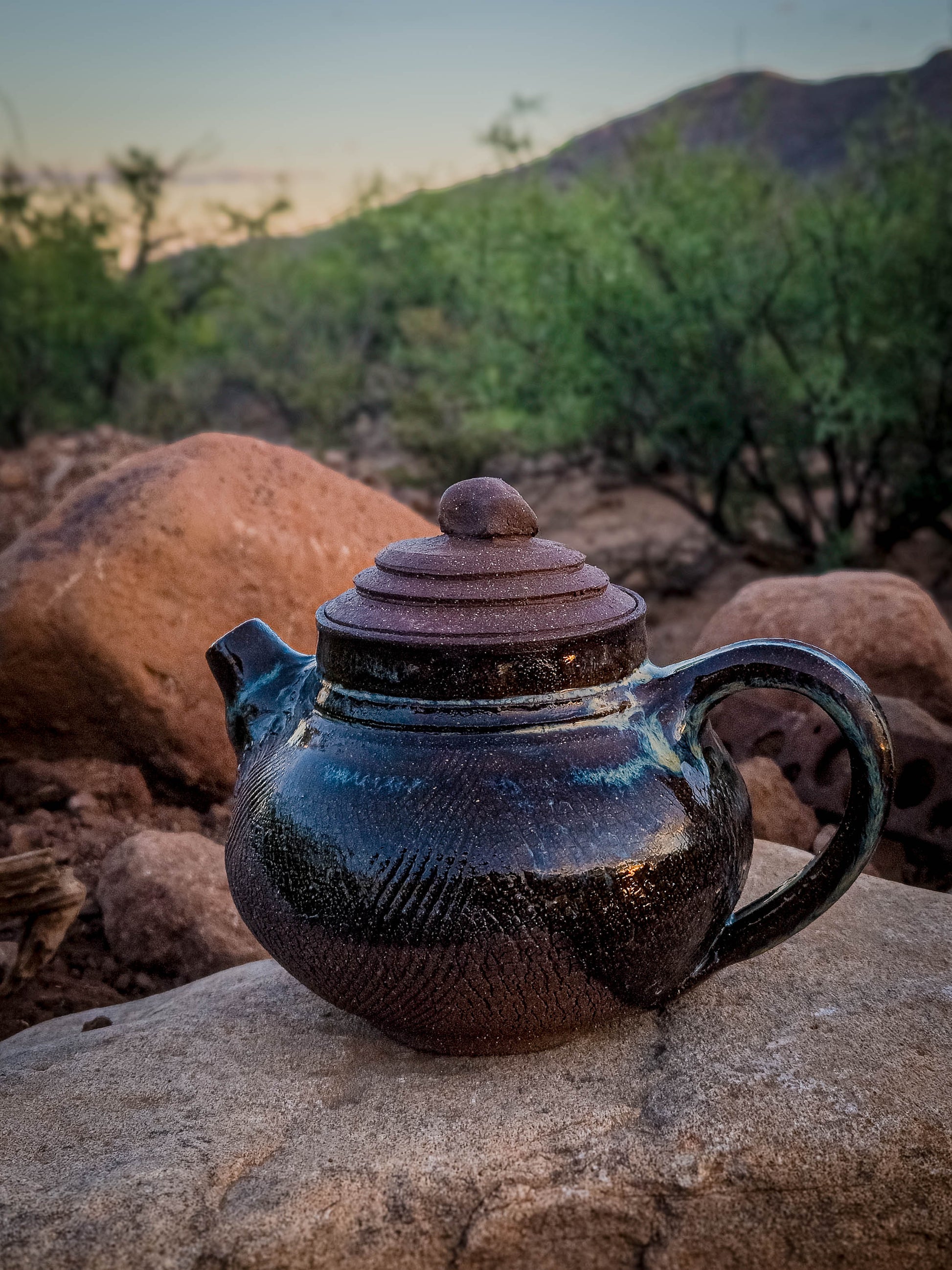 Desert Crackle Teapot #1 by Dirt Creature Pottery