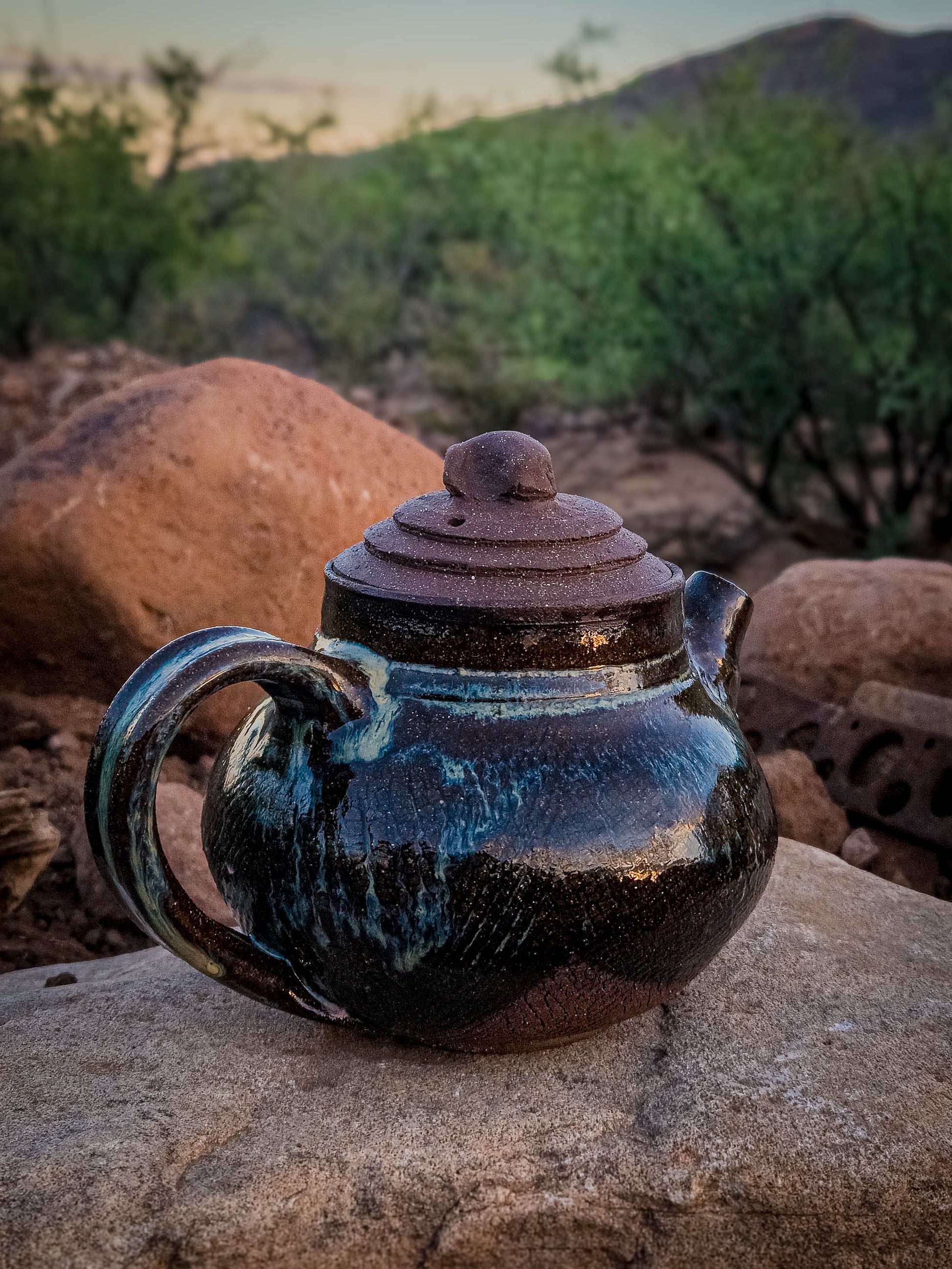 Desert Crackle Teapot #1 by Dirt Creature Pottery