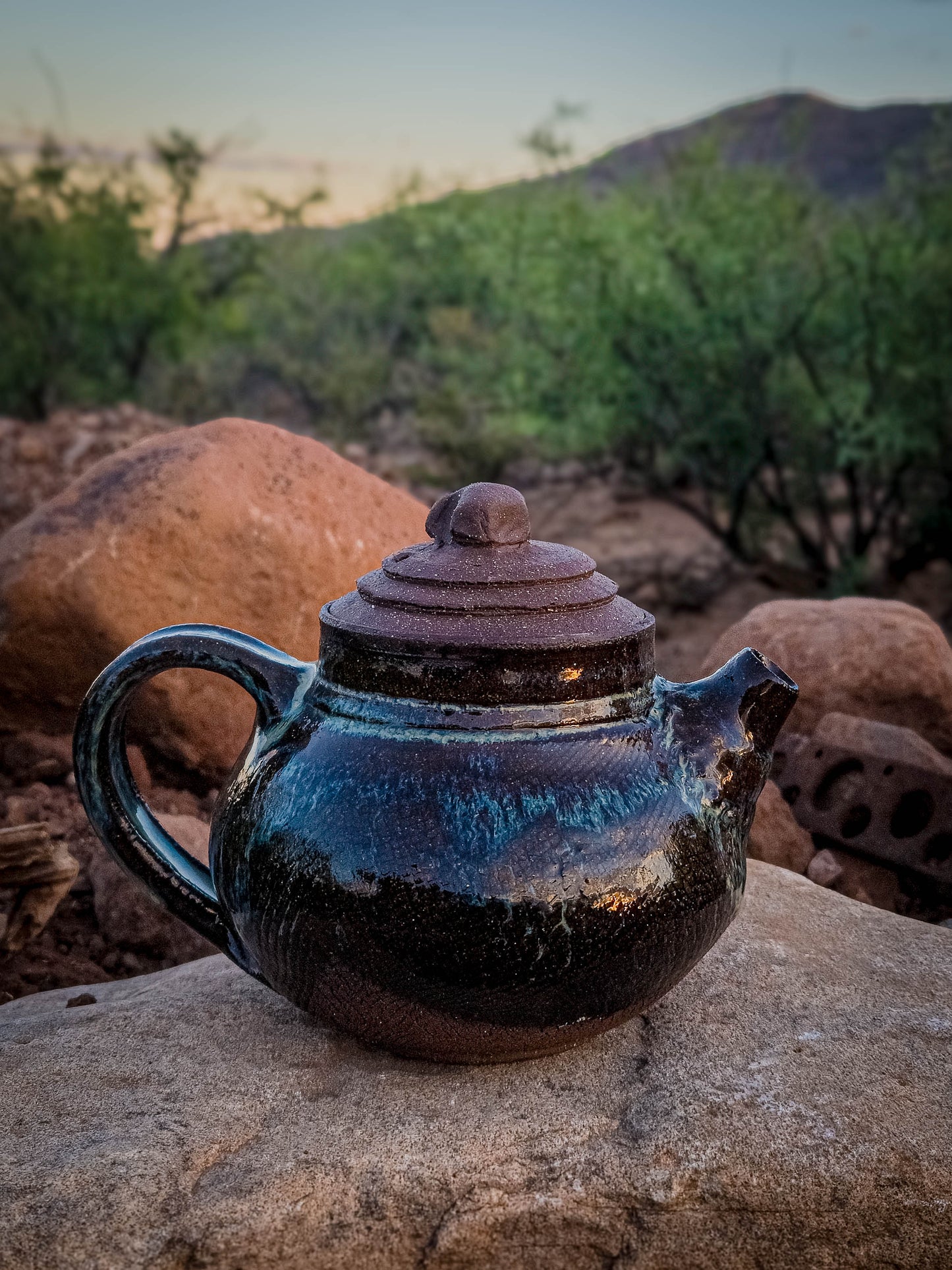 Desert Crackle Teapot #1 by Dirt Creature Pottery