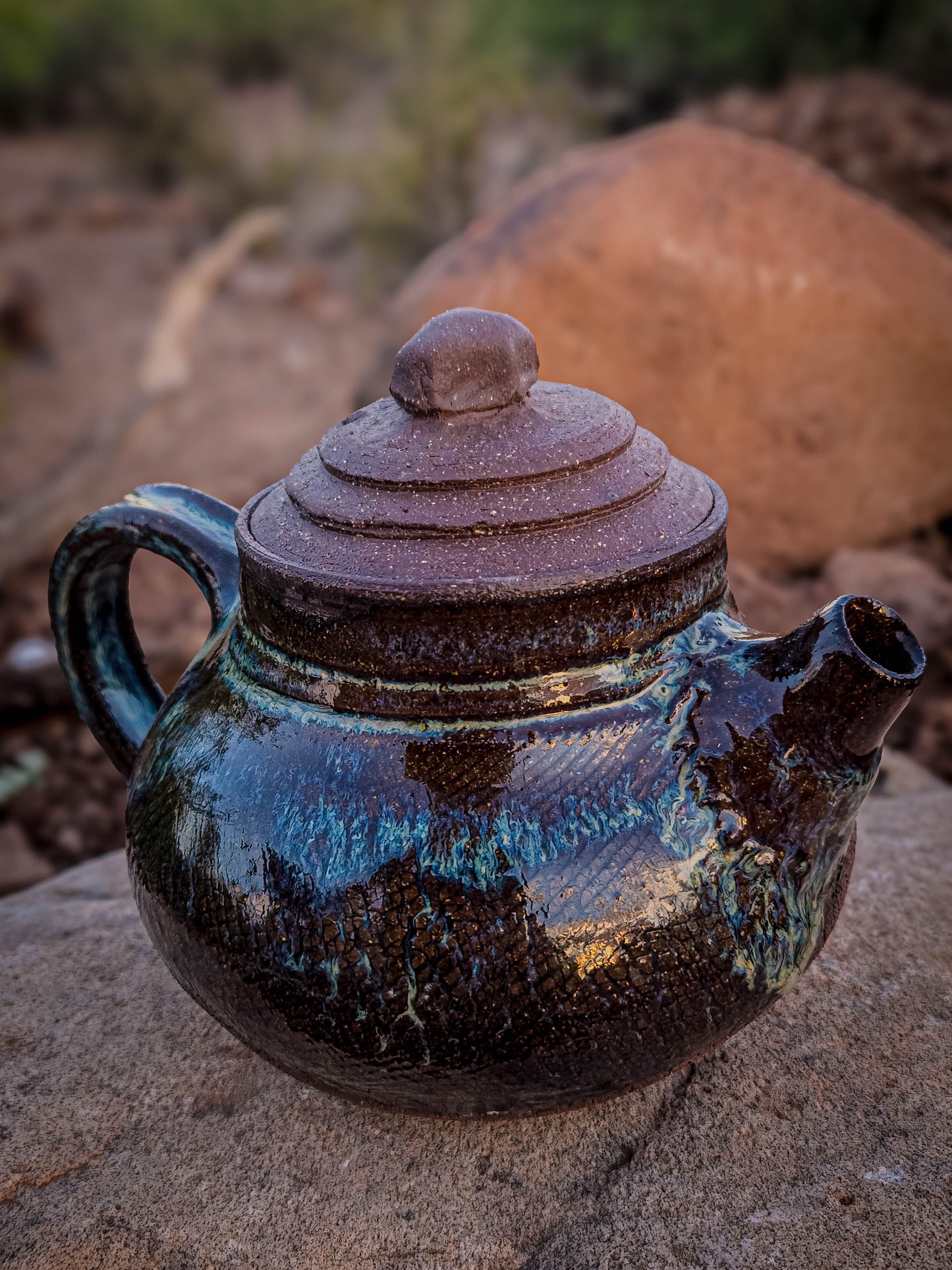 Desert Crackle Teapot #1 by Dirt Creature Pottery
