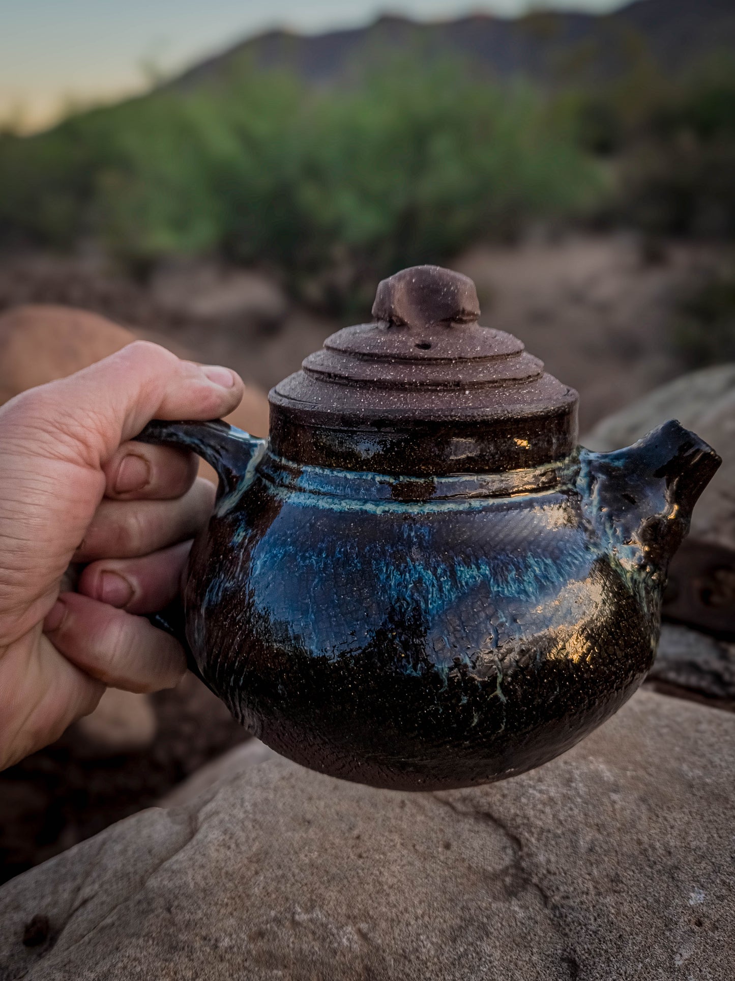 Desert Crackle Teapot #1 by Dirt Creature Pottery