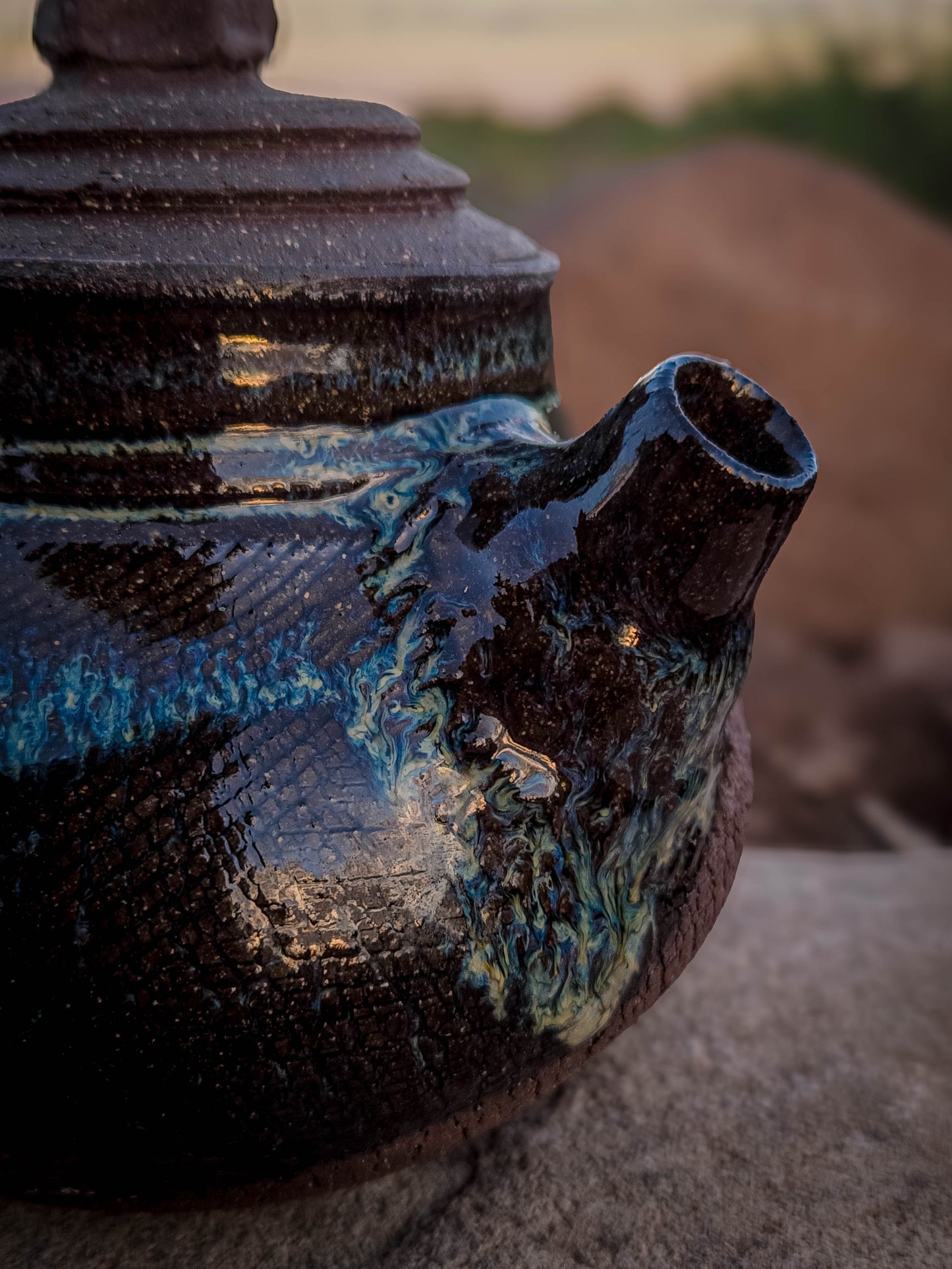 Desert Crackle Teapot #1 by Dirt Creature Pottery