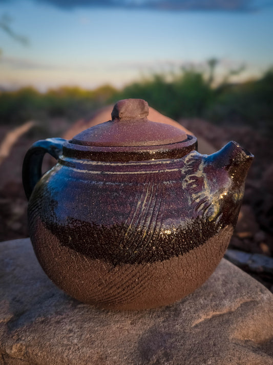 Desert Crackle Teapot #2 by Dirt Creature Pottery