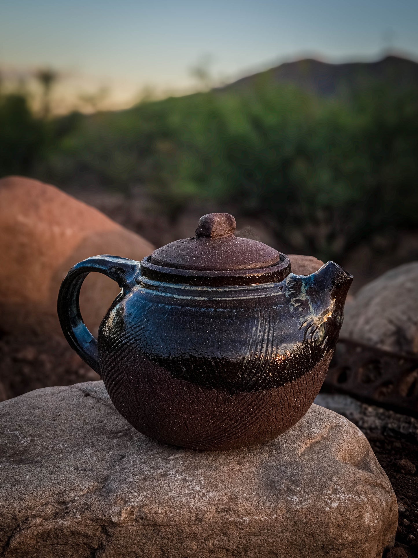 Desert Crackle Teapot #2 by Dirt Creature Pottery