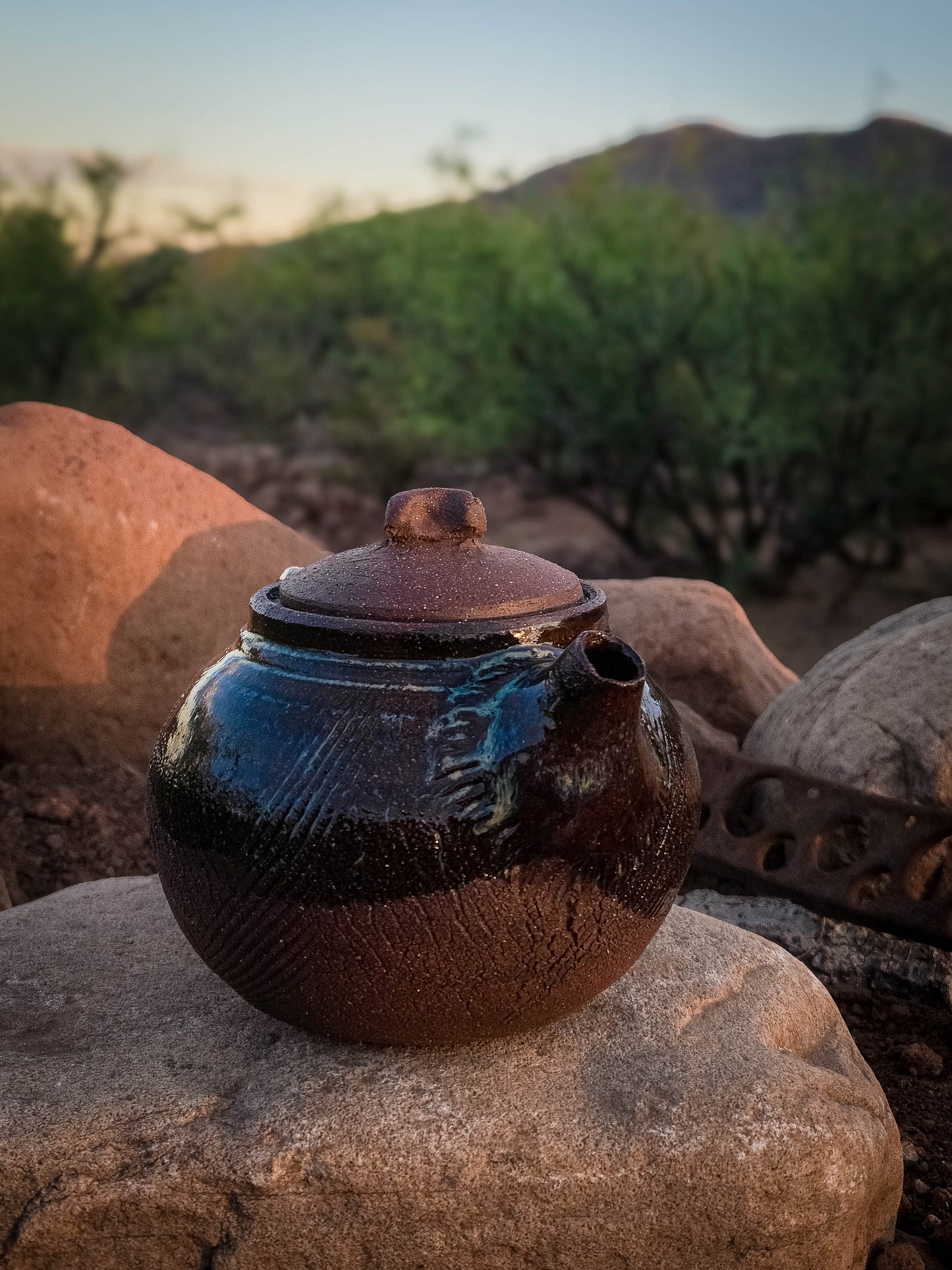 Desert Crackle Teapot #2 by Dirt Creature Pottery
