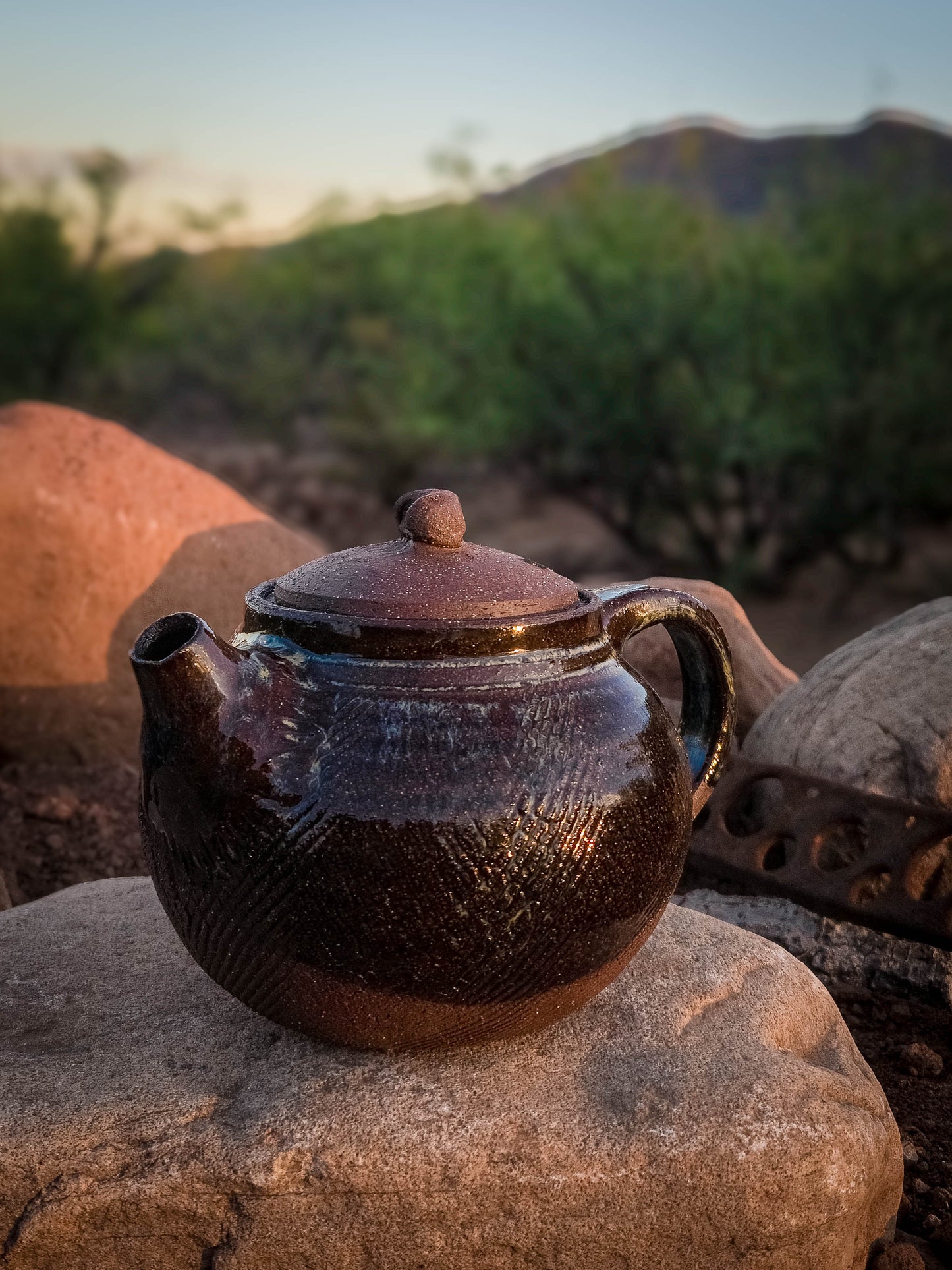 Desert Crackle Teapot #2 by Dirt Creature Pottery