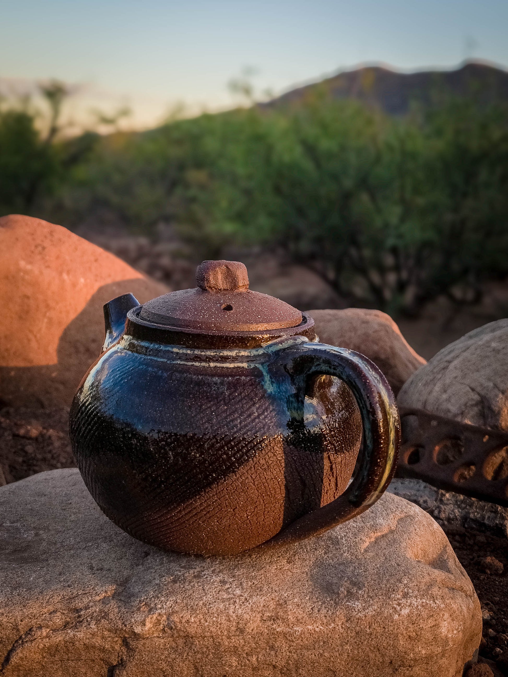 Desert Crackle Teapot #2 by Dirt Creature Pottery