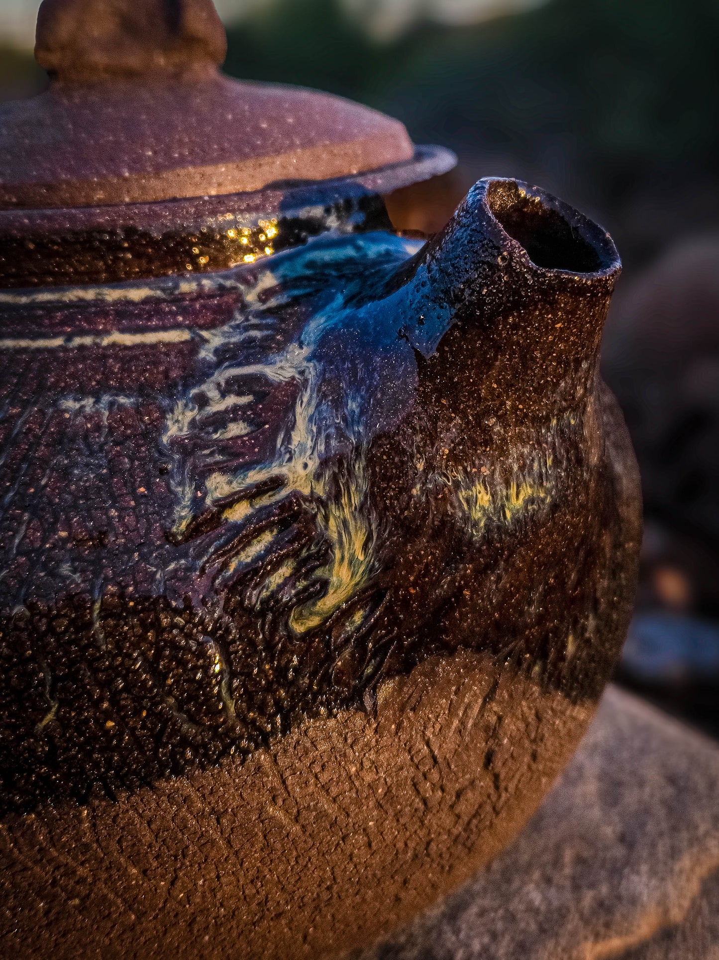 Desert Crackle Teapot #2 by Dirt Creature Pottery