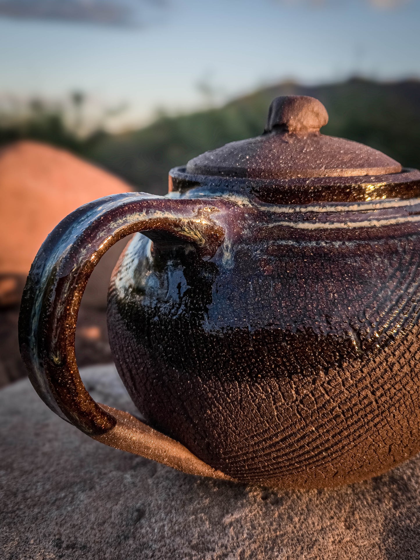Desert Crackle Teapot #2 by Dirt Creature Pottery