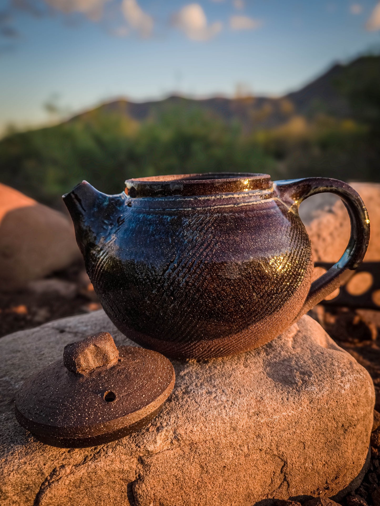 Desert Crackle Teapot #2 by Dirt Creature Pottery