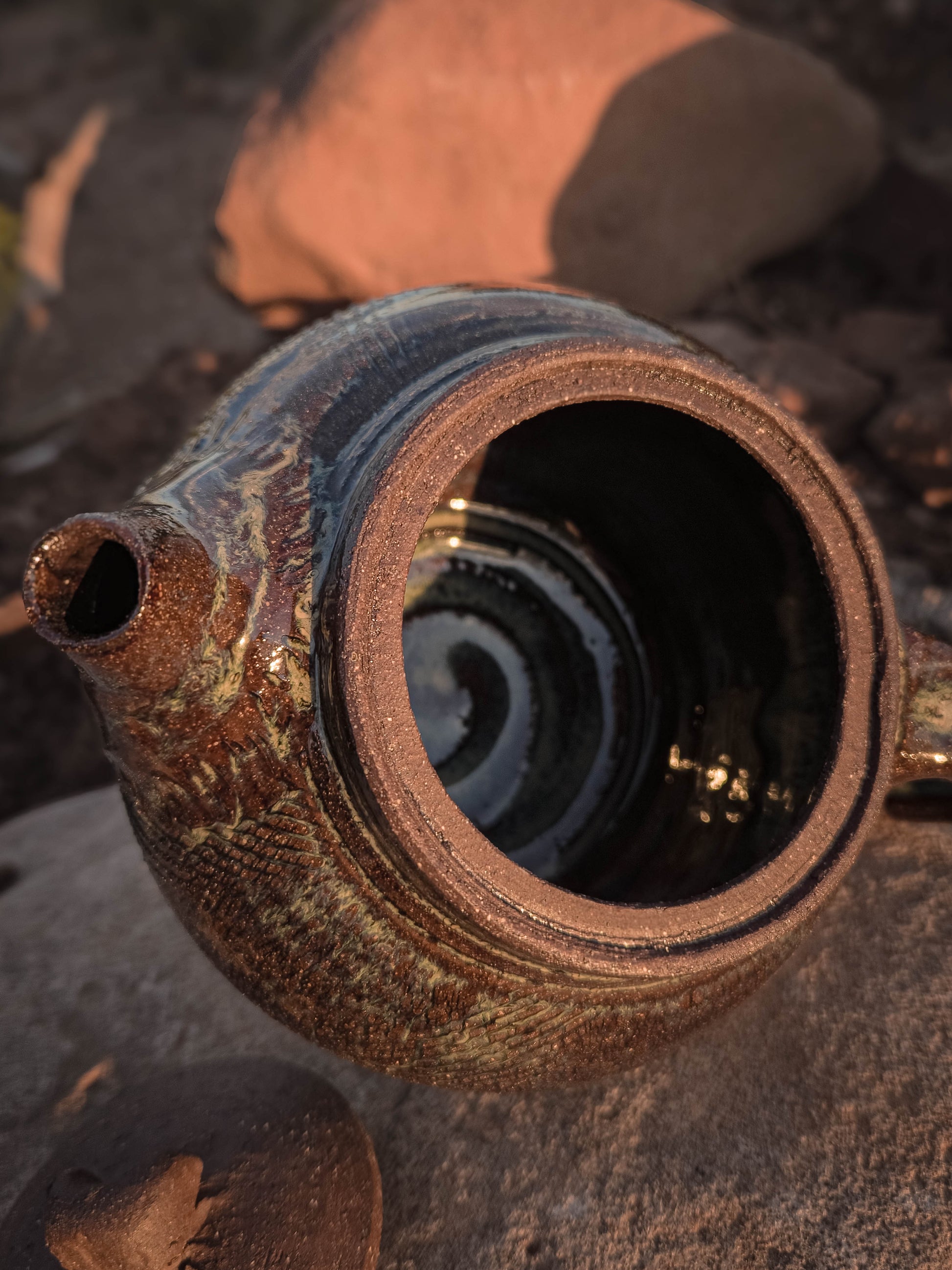 Desert Crackle Teapot #2 by Dirt Creature Pottery