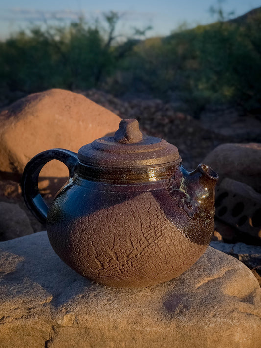 Desert Crackle Teapot #3 by Dirt Creature Pottery