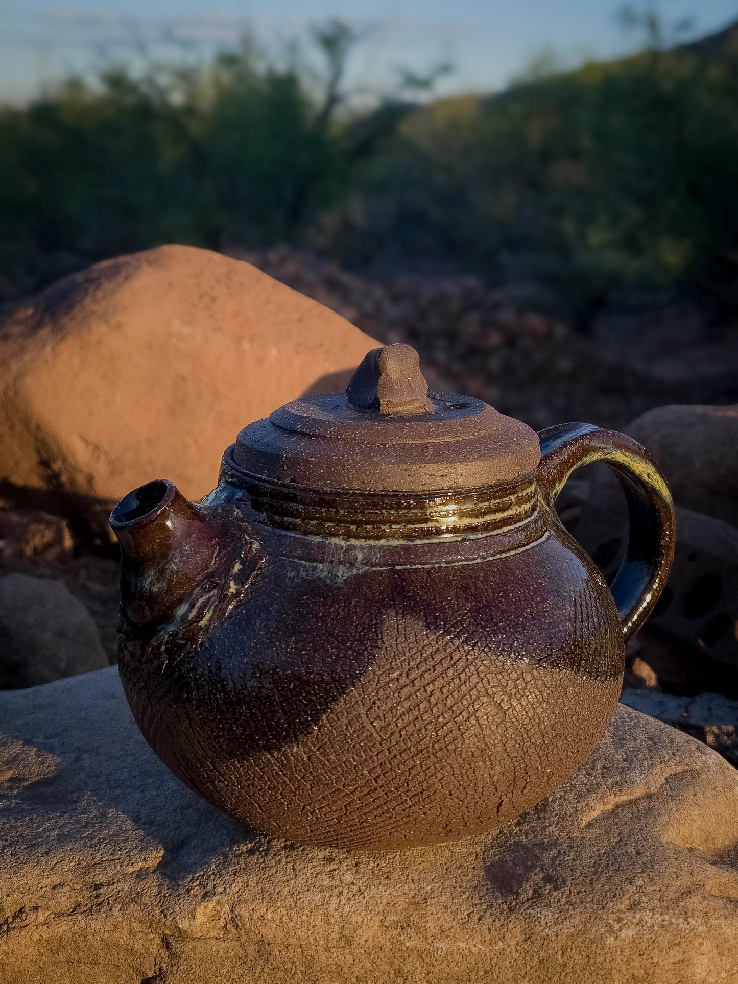 Desert Crackle Teapot #3 by Dirt Creature Pottery